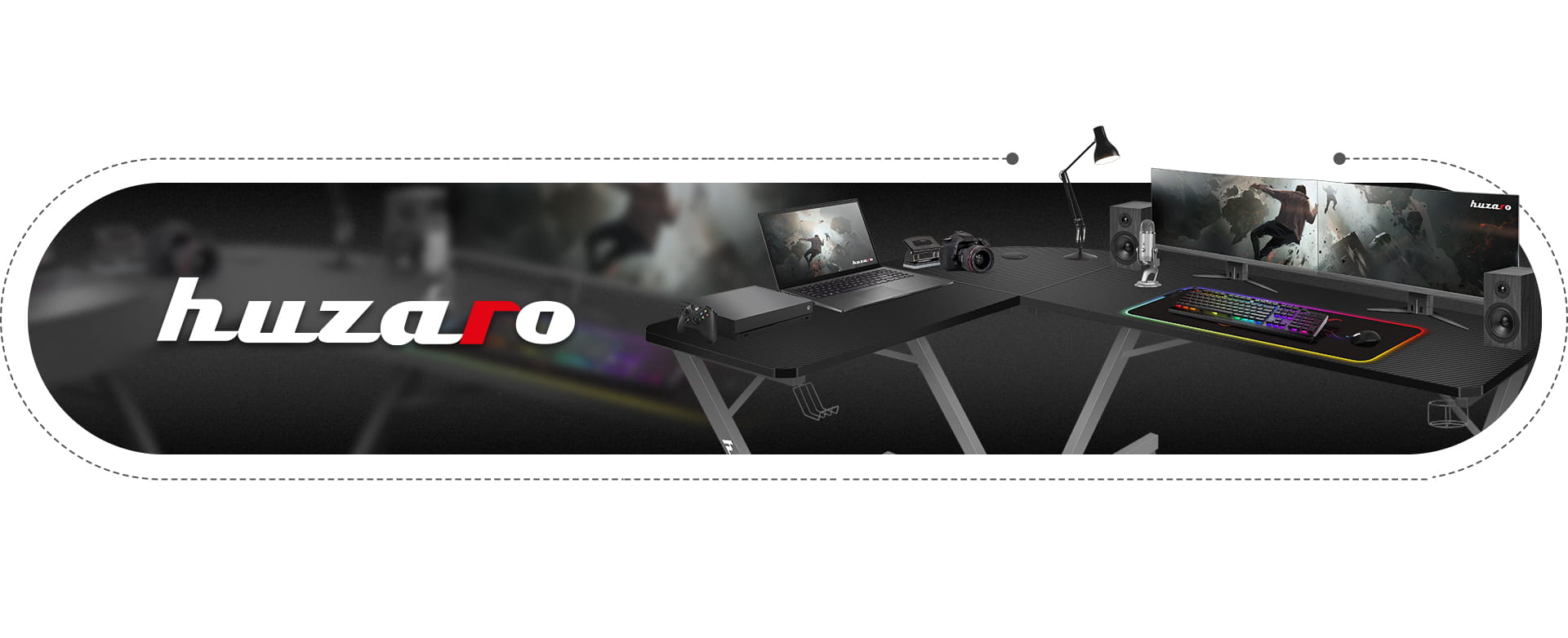 Herní stůl Huzaro Hero 7.0 šedý 154 cm 