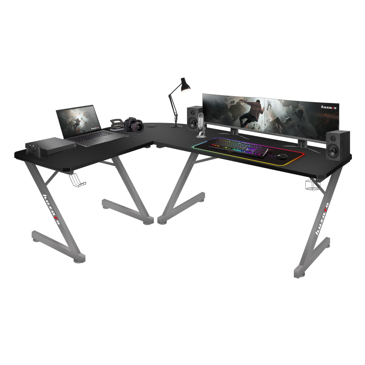 Herní stůl Huzaro Hero 7.0 šedý 154 cm 