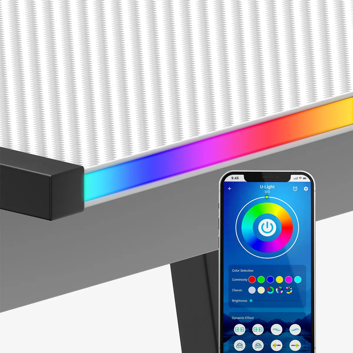 HUZARO HERO 6.0 Bílý RGB chytrý herní stůl 147 cm 