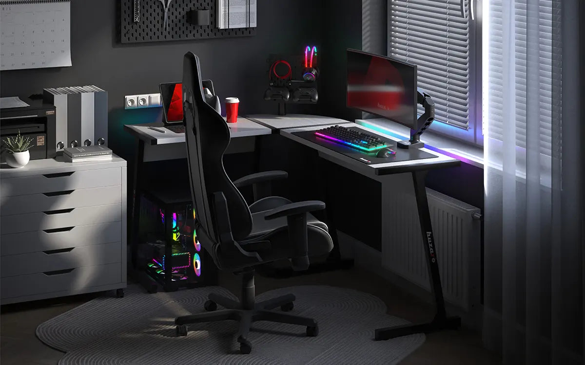 HUZARO HERO 6.0 Bílý RGB chytrý herní stůl 147 cm 