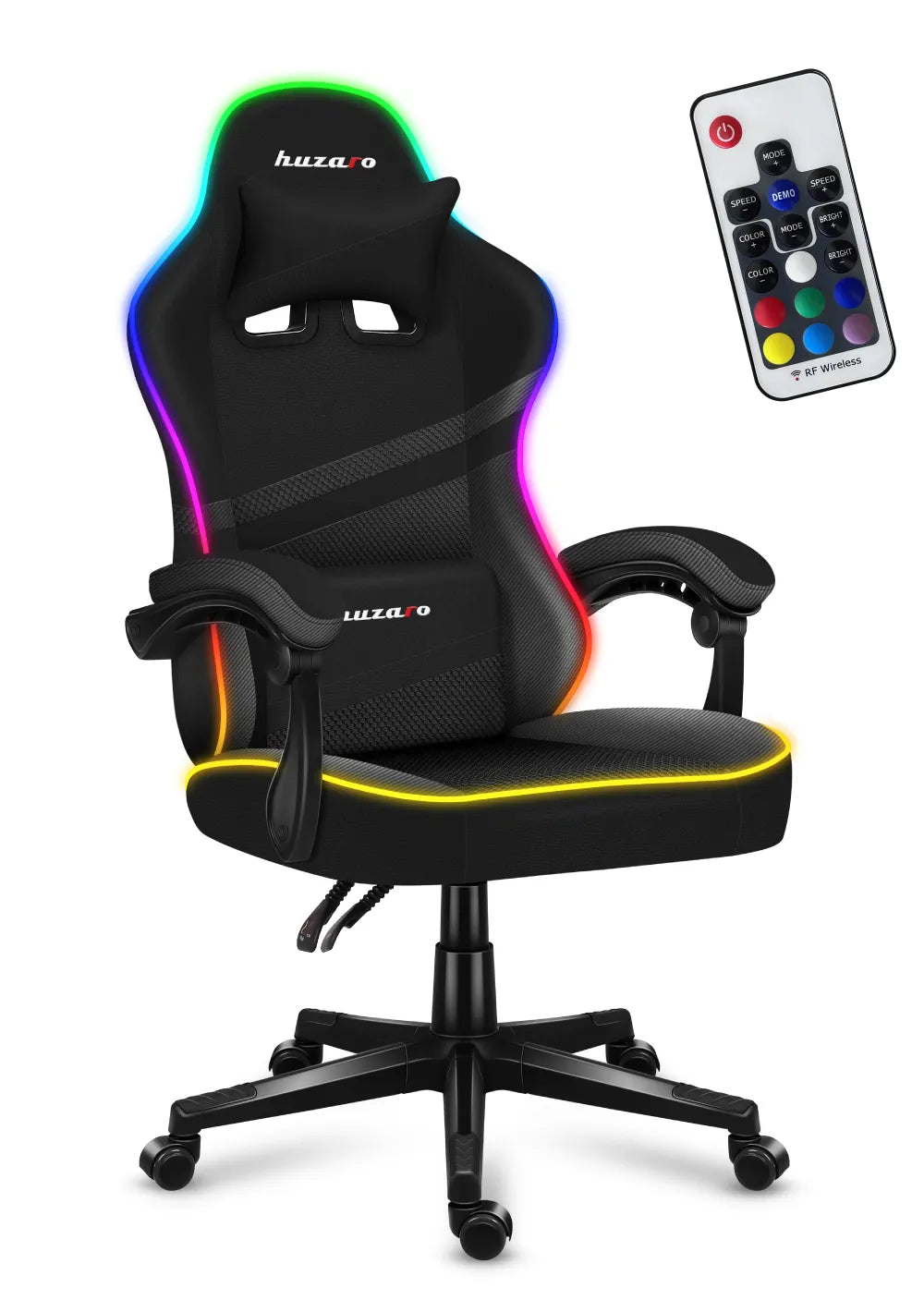 Herní židle Huzaro FORCE 4.4 RGB s černým síťovaným podsvícením 