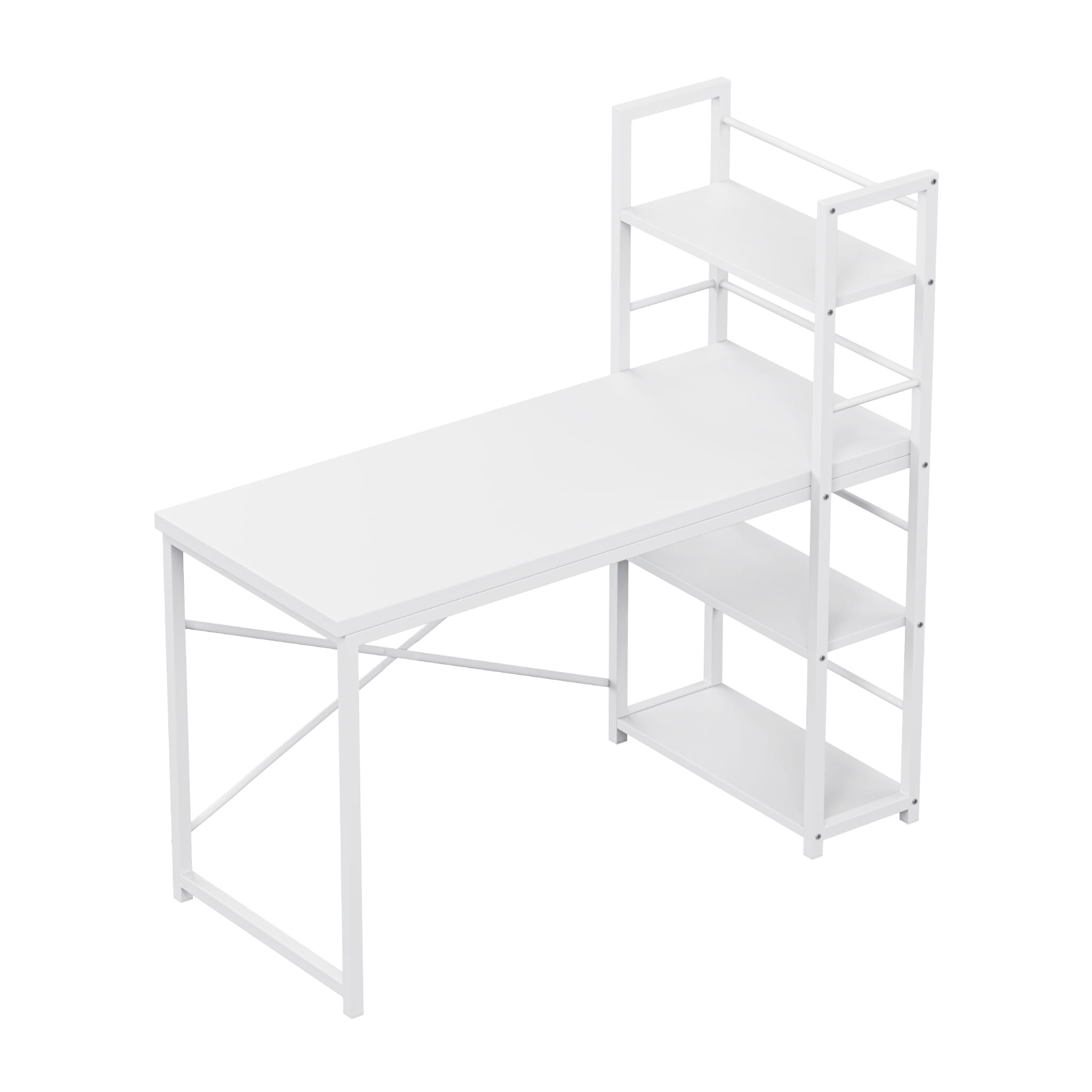 Psací stůl Mark Adler Leader 4.0 bílý 120 cm s policemi 