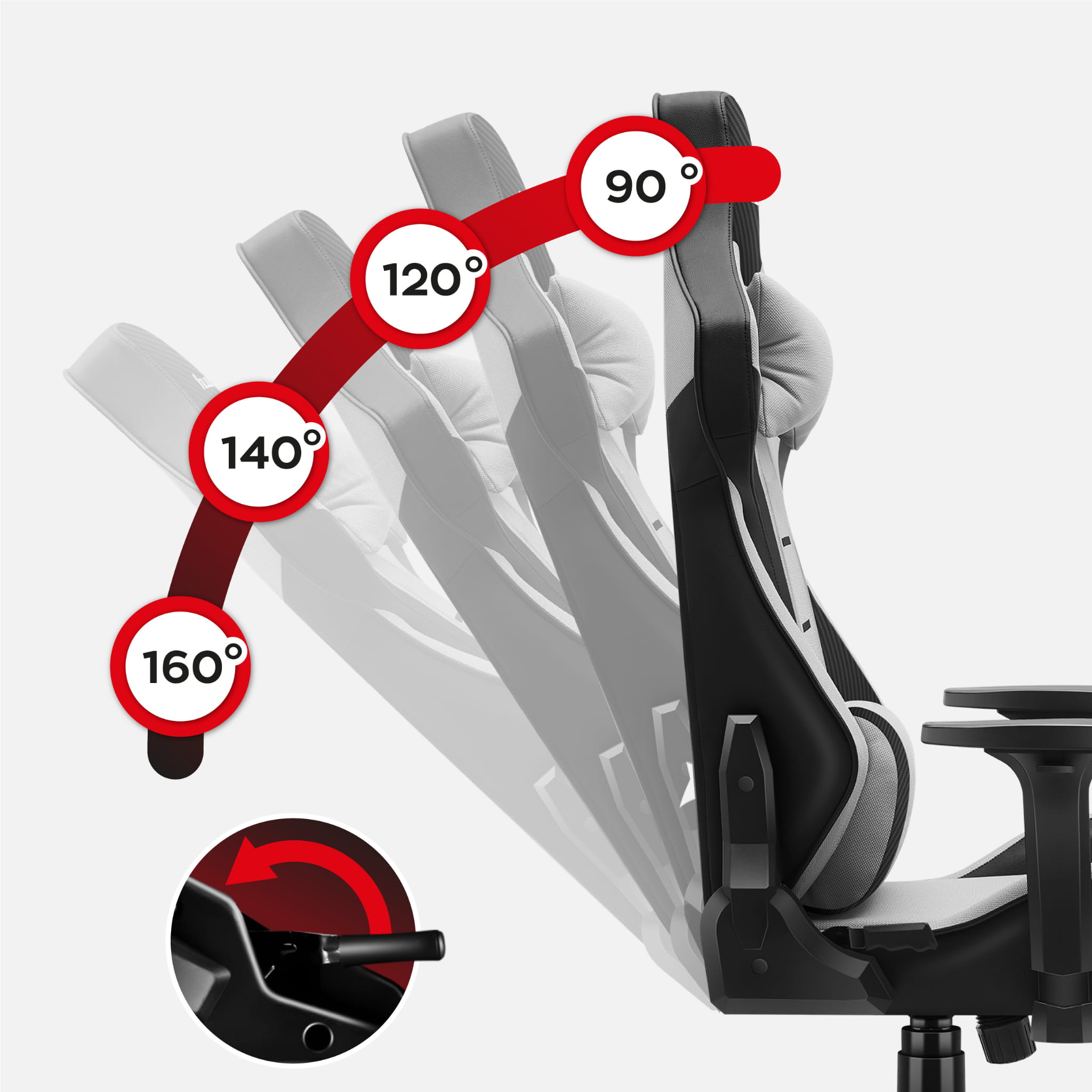 Herní židle Huzaro FORCE 7.6 šedá 