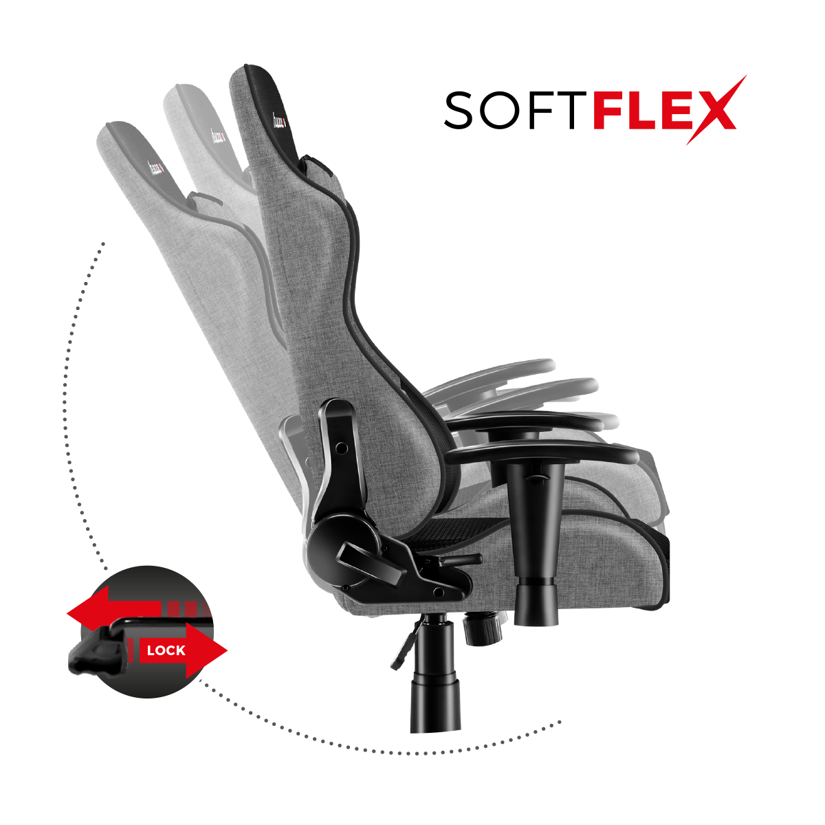 Herní židle HUZARO RANGER 6.0 šedá síťovina pro děti 