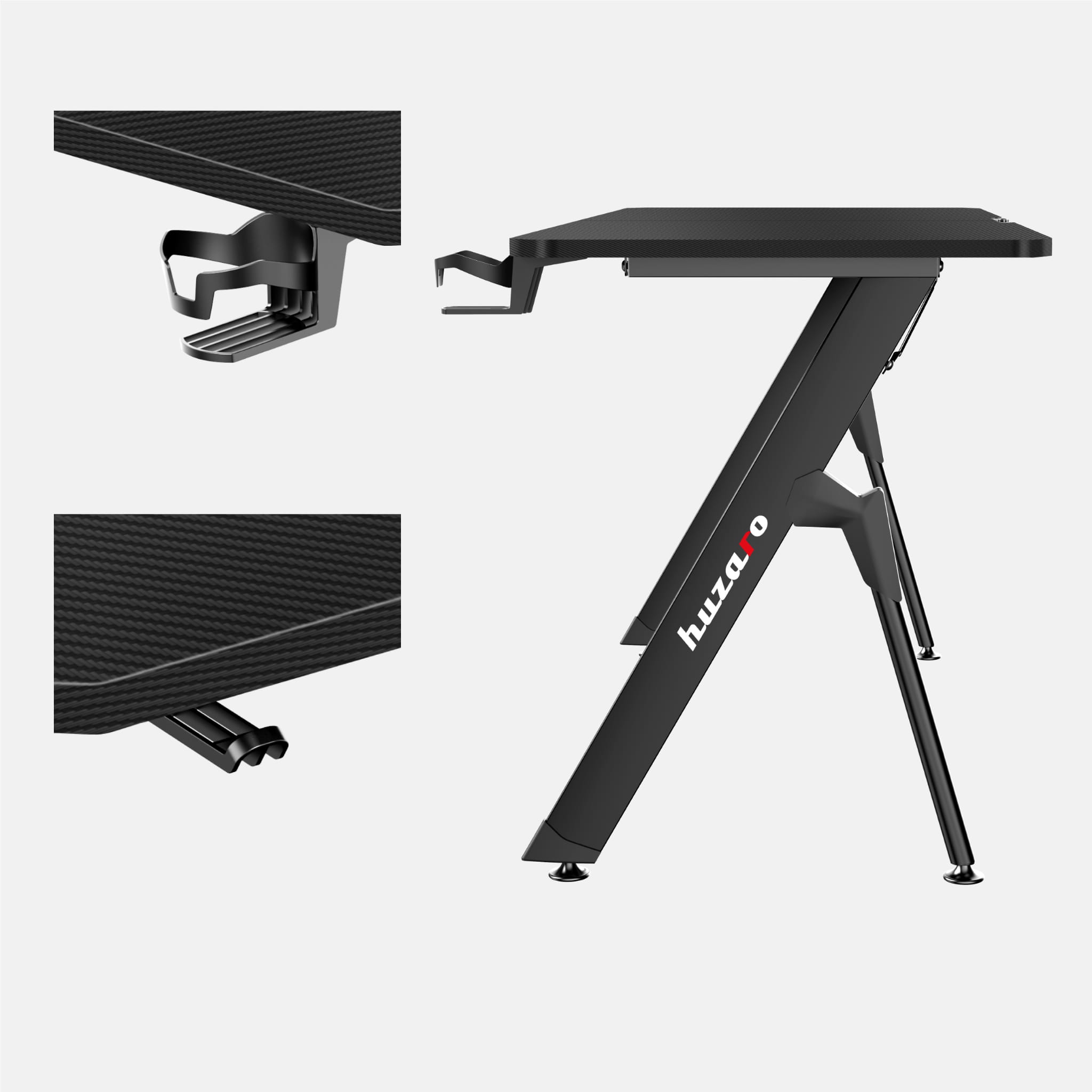 Herní stůl Huzaro Hero 2.8 černý 140 cm 