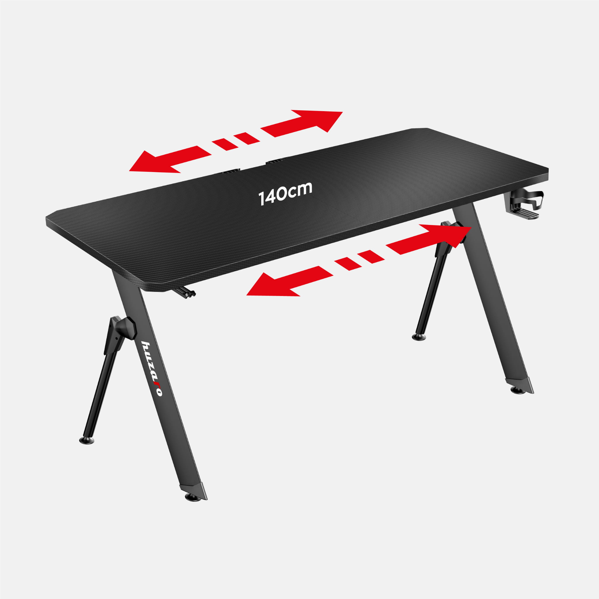 Herní stůl Huzaro Hero 2.8 černý 140 cm 