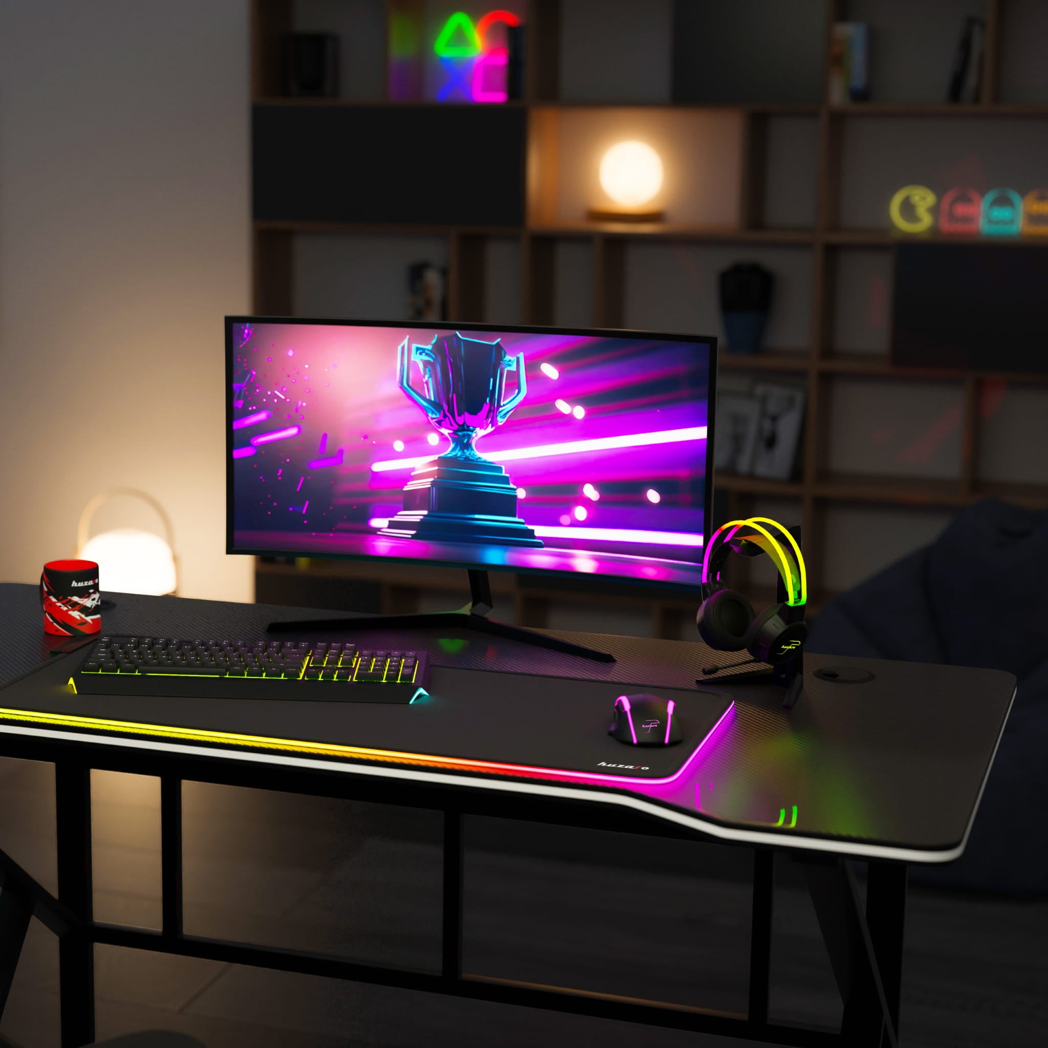 Herní stůl Huzaro Hero 1.6 černý 120 cm 