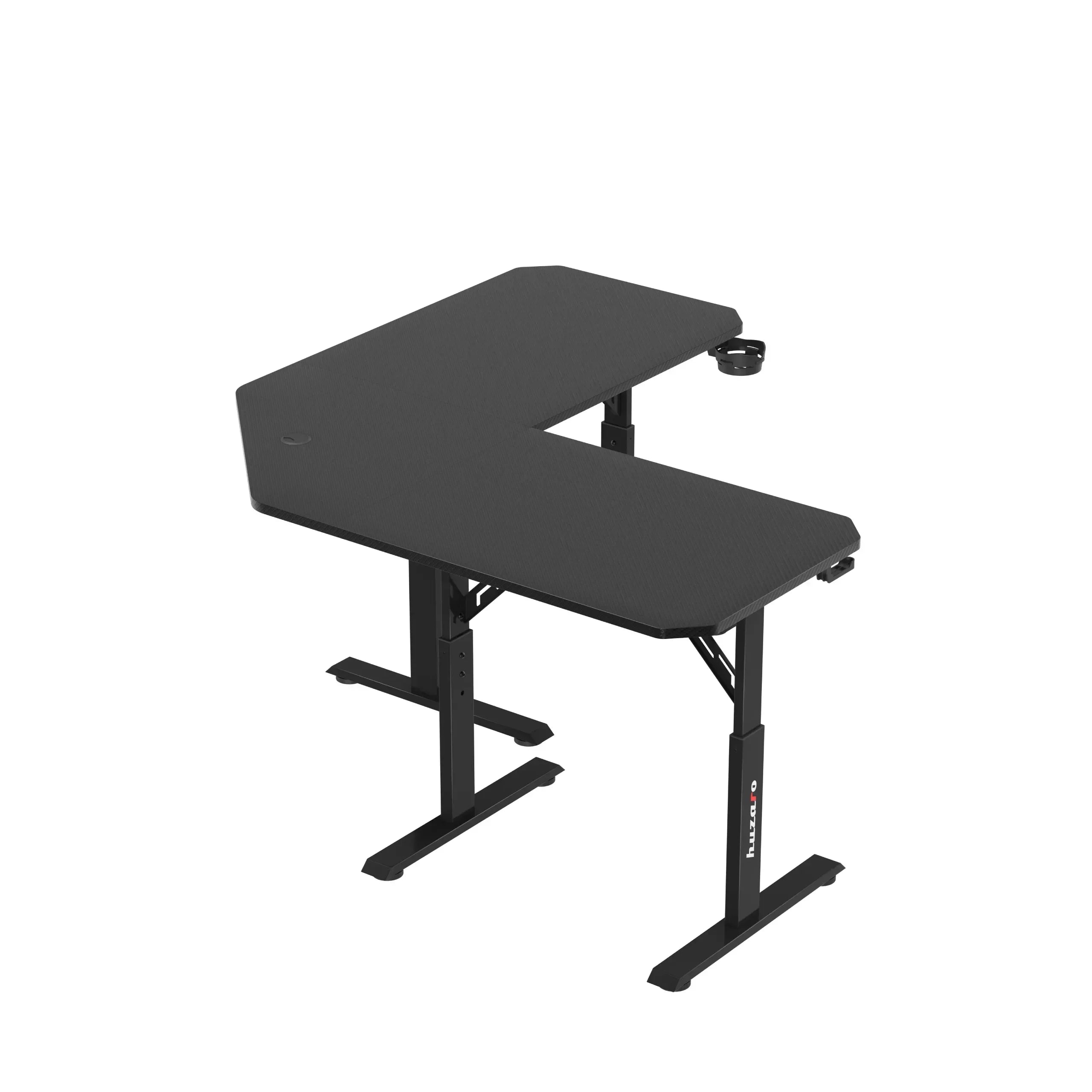 Herní stůl Huzaro Hero 7.3 Black s nastavitelnou výškou, rohový 