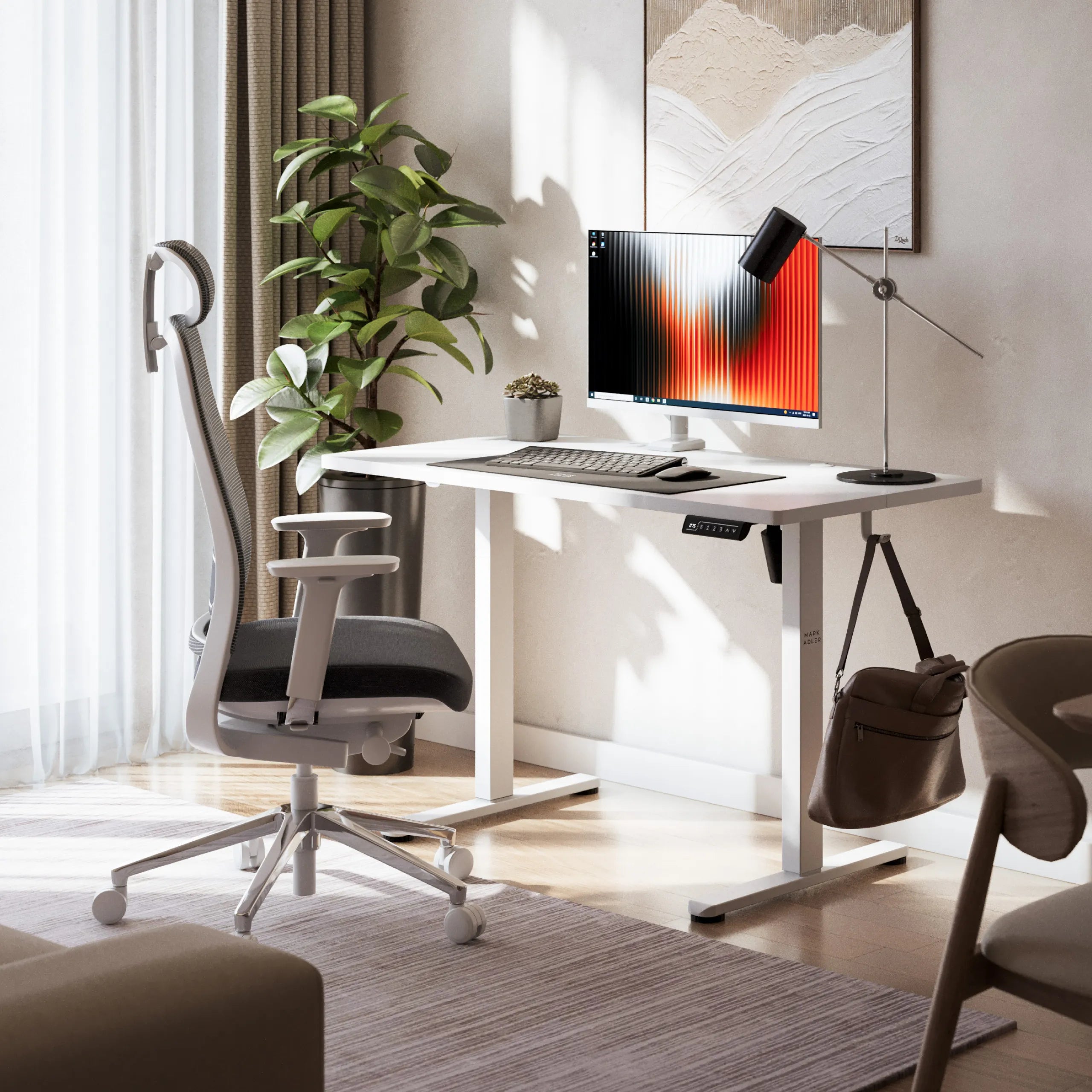 Mark Adler Leader 6.9 bílý elektricky nastavitelný stůl 120 cm 