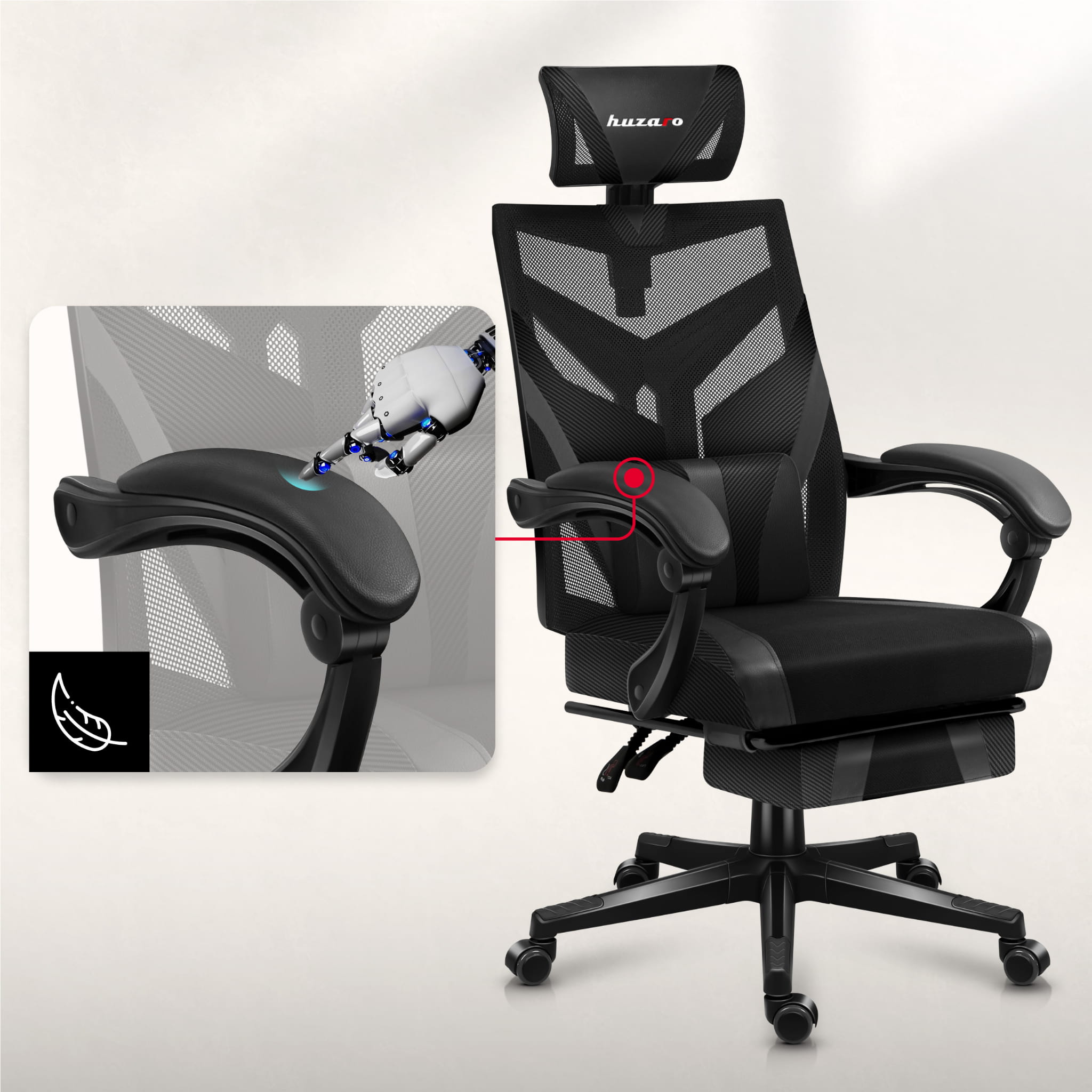 Herní židle HUZARO COMBAT 5.0 černá 