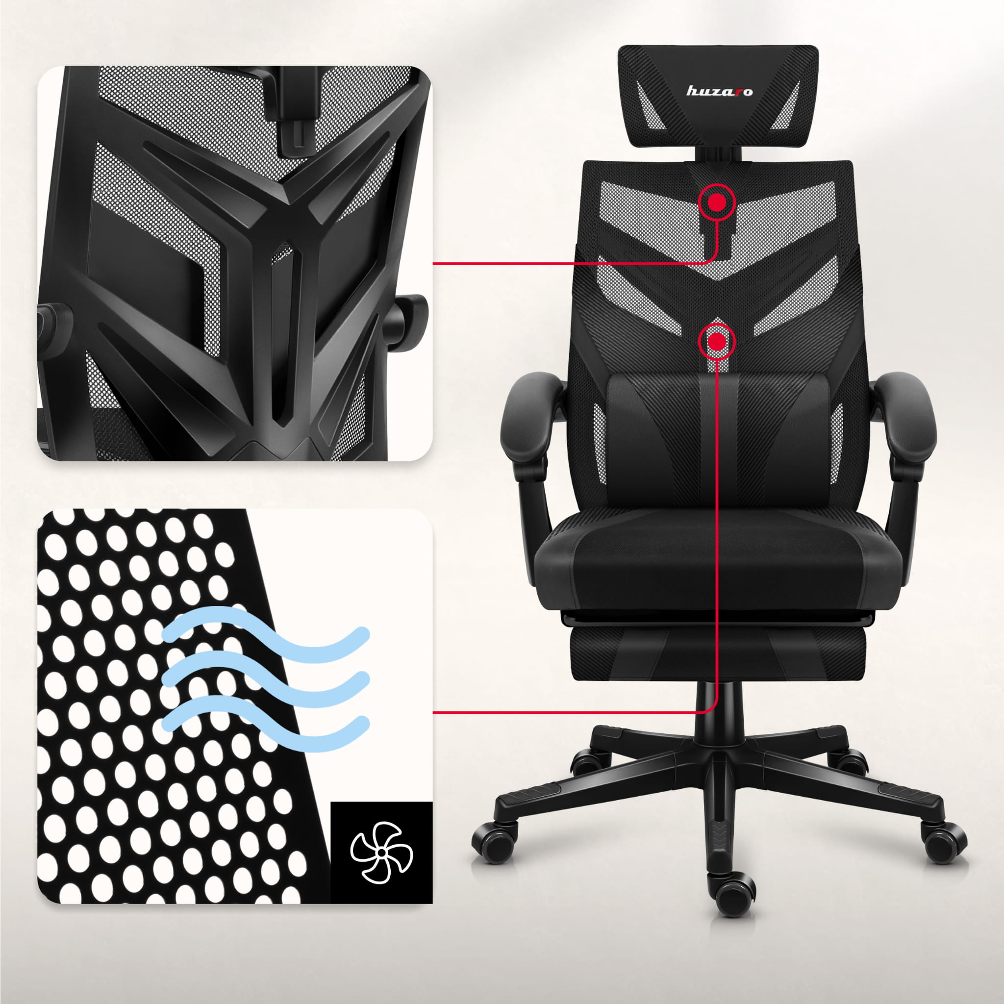 Herní židle HUZARO COMBAT 5.0 černá 