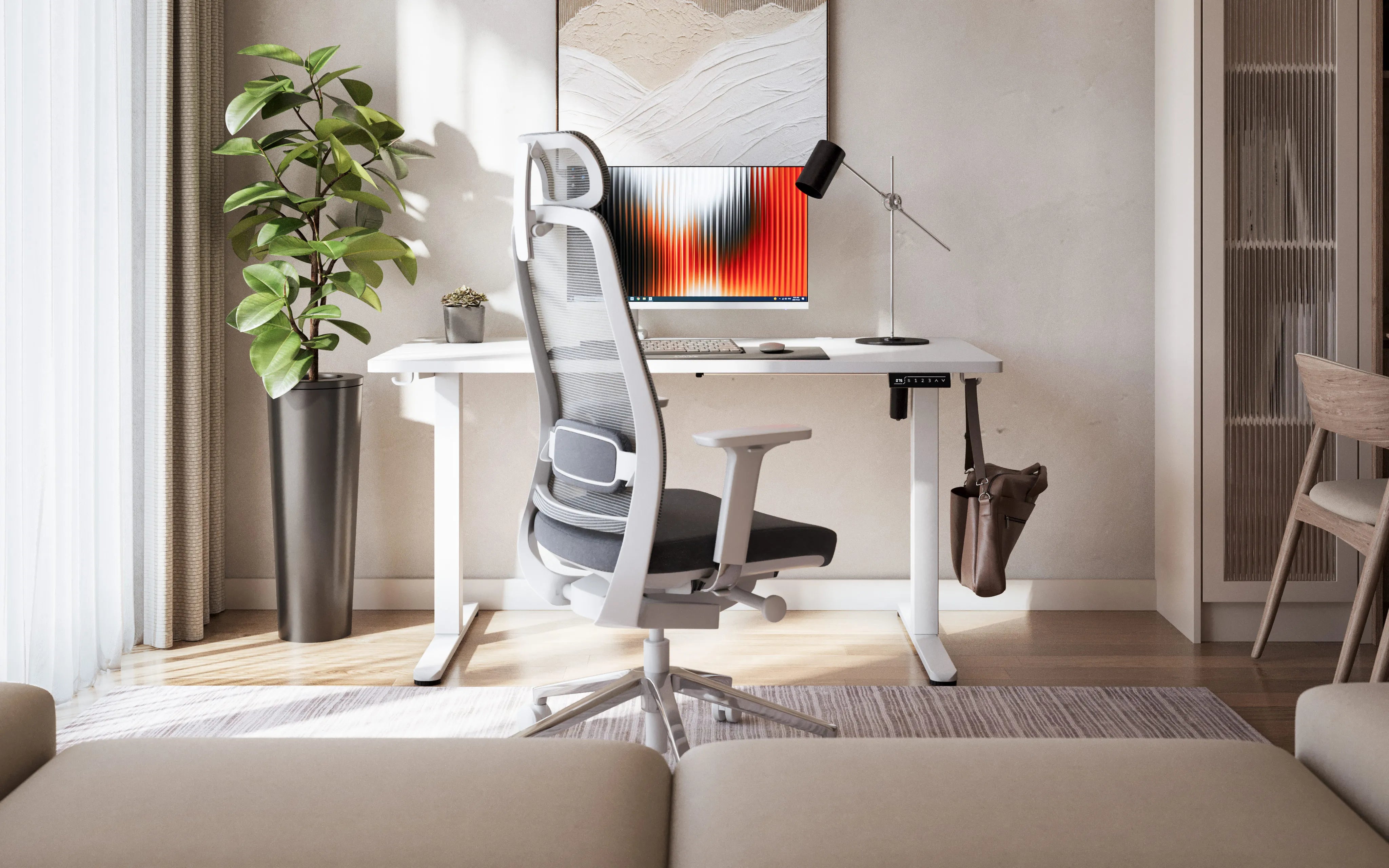 Mark Adler Leader 7.3 bílý elektrický stůl 140 cm 