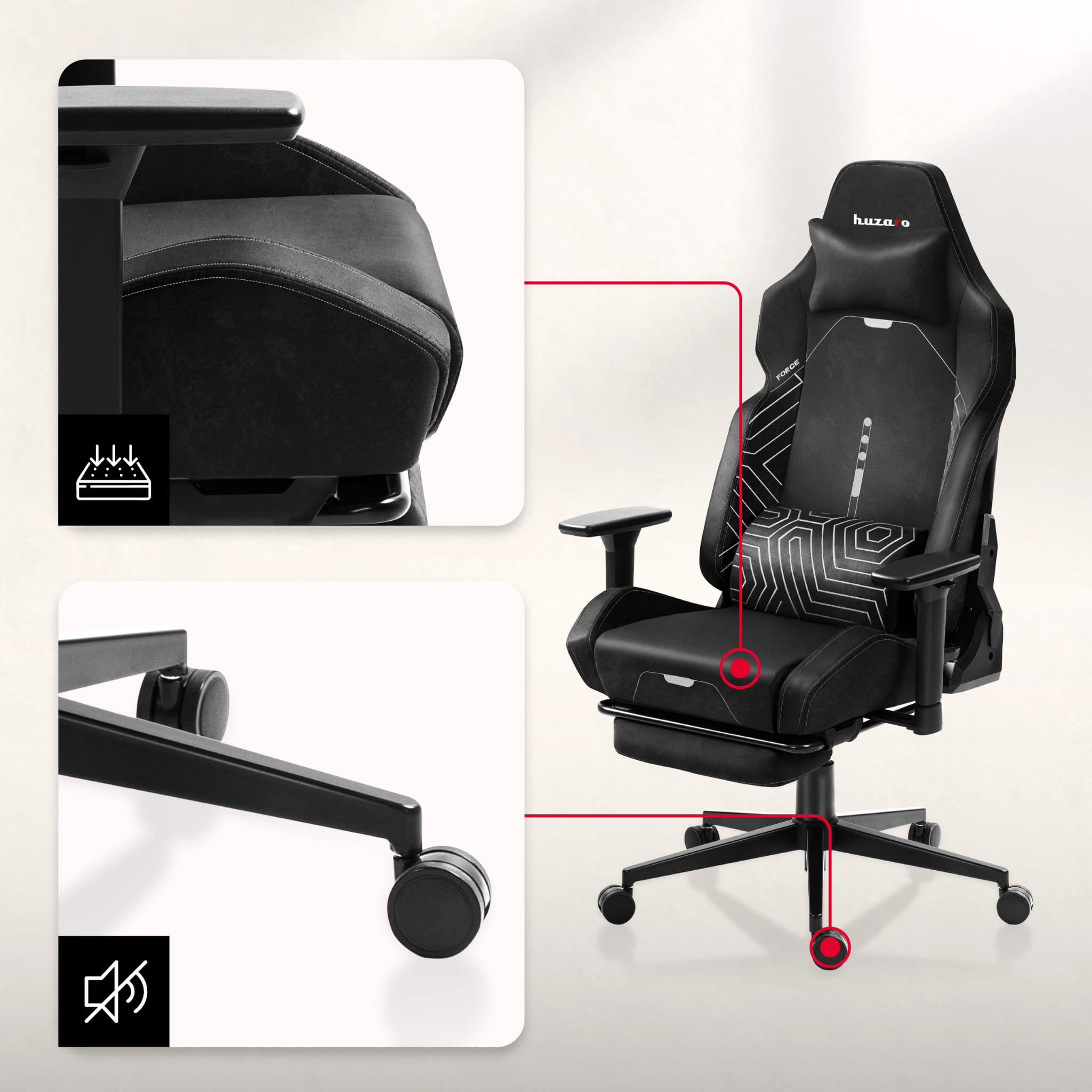 Herní židle HUZARO FORCE 8.1 černá 