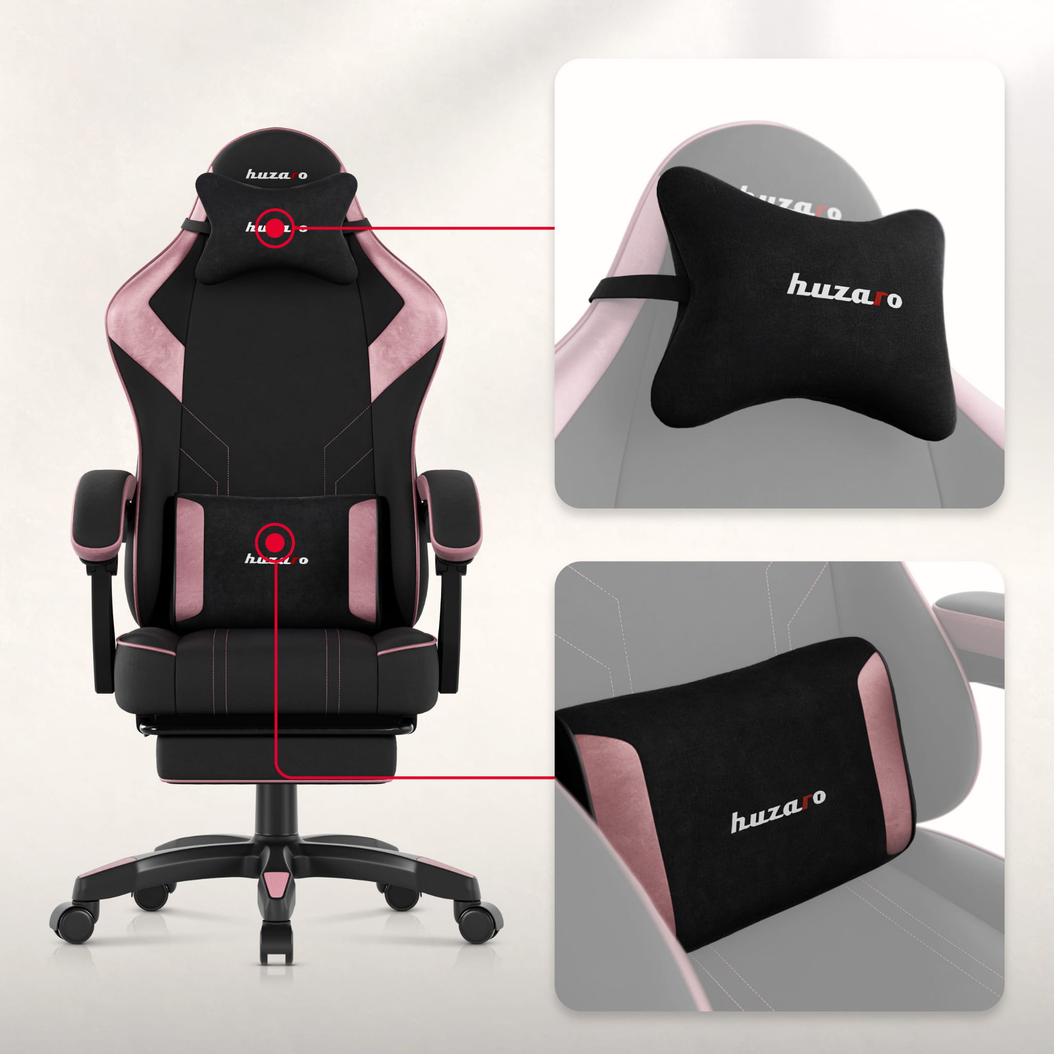 Herní židle Huzaro Force 3.7 růžová 