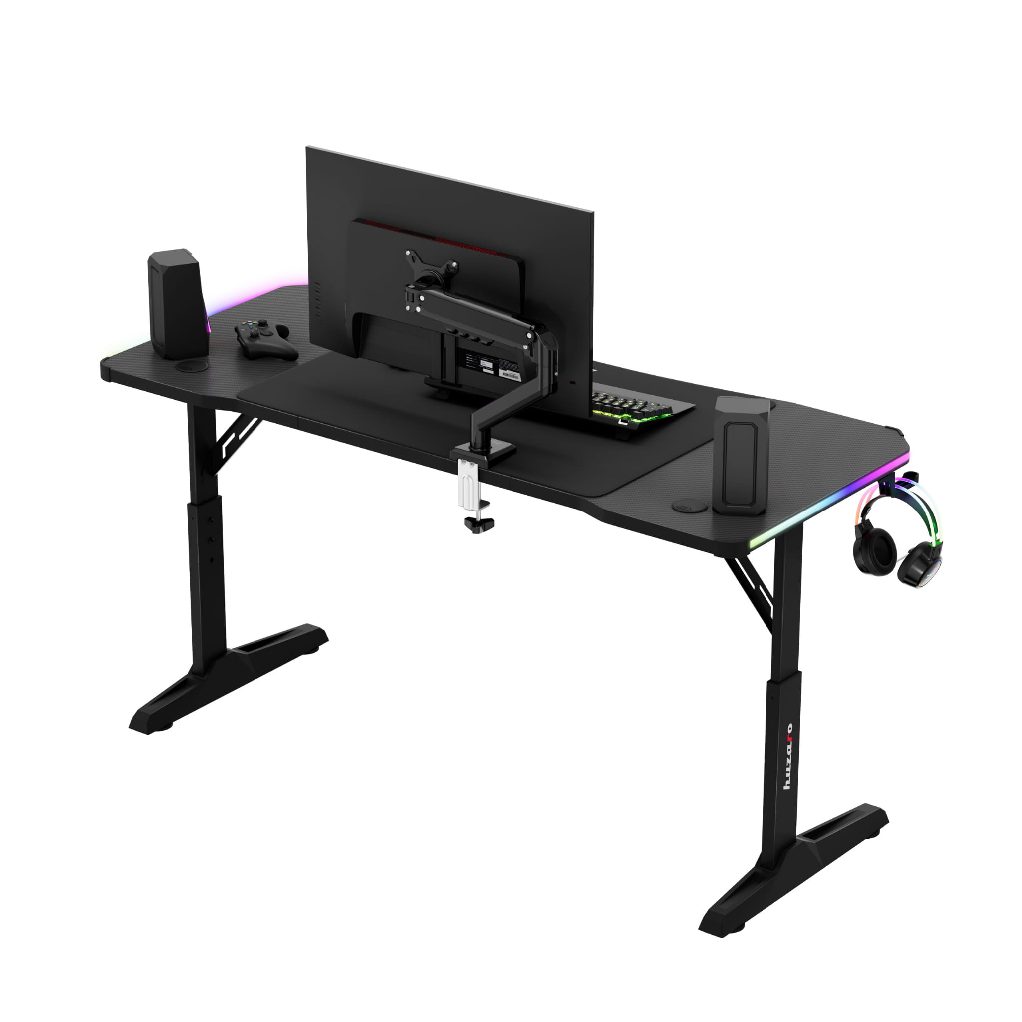 Herní stůl Huzaro Hero 3.6 RGB LED černý 140 cm