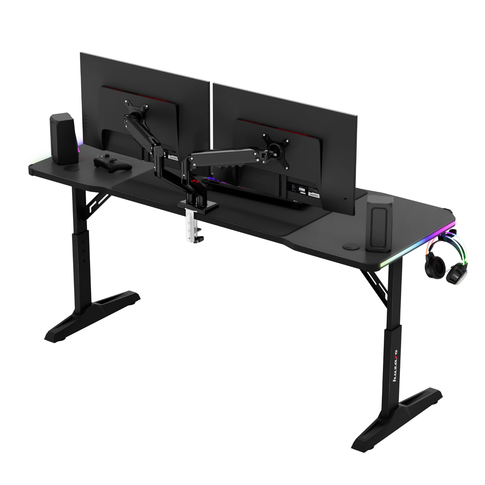 Herní stůl LED Huzaro Hero 4.6 RGB černý 160 cm