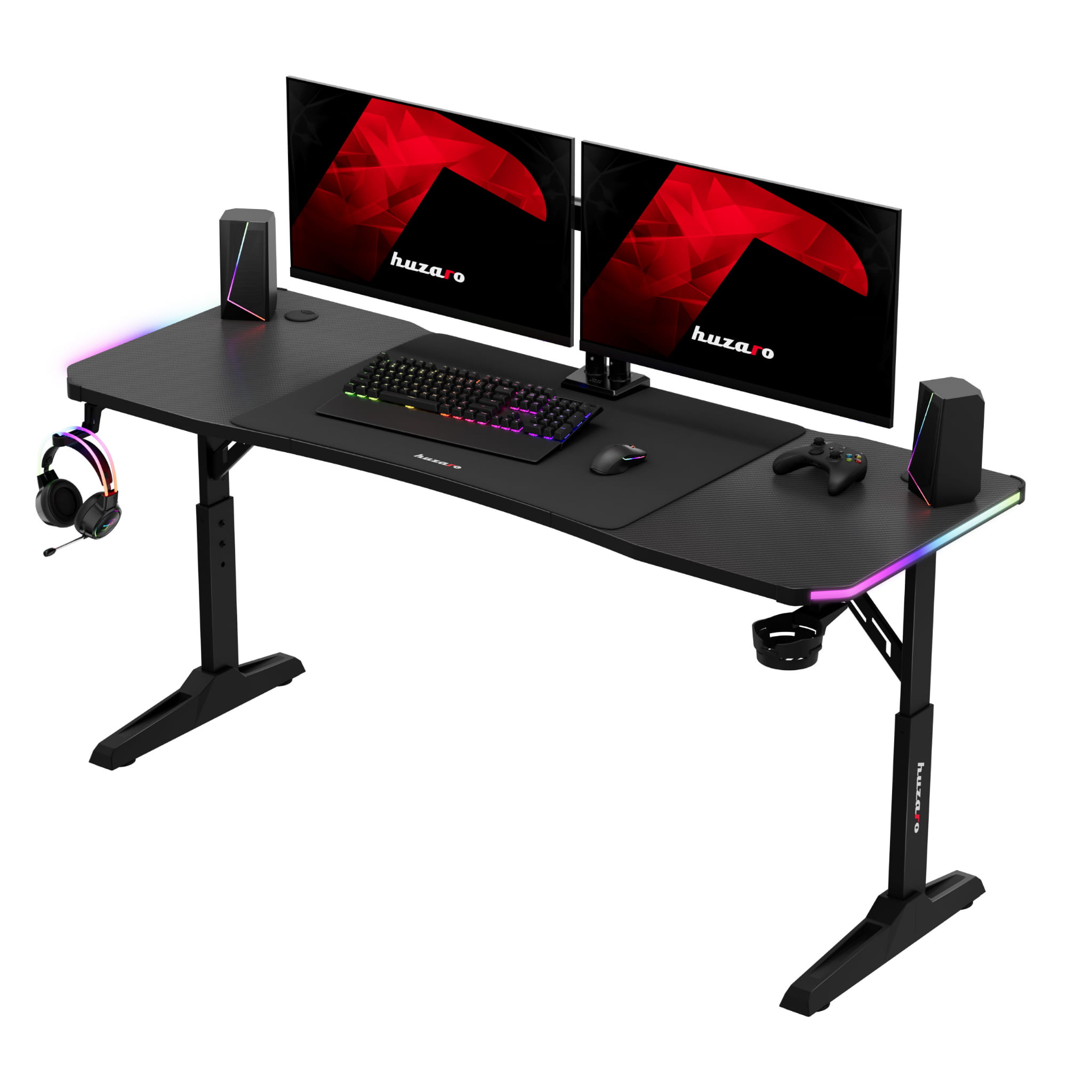 Herní stůl LED Huzaro Hero 4.6 RGB černý 160 cm