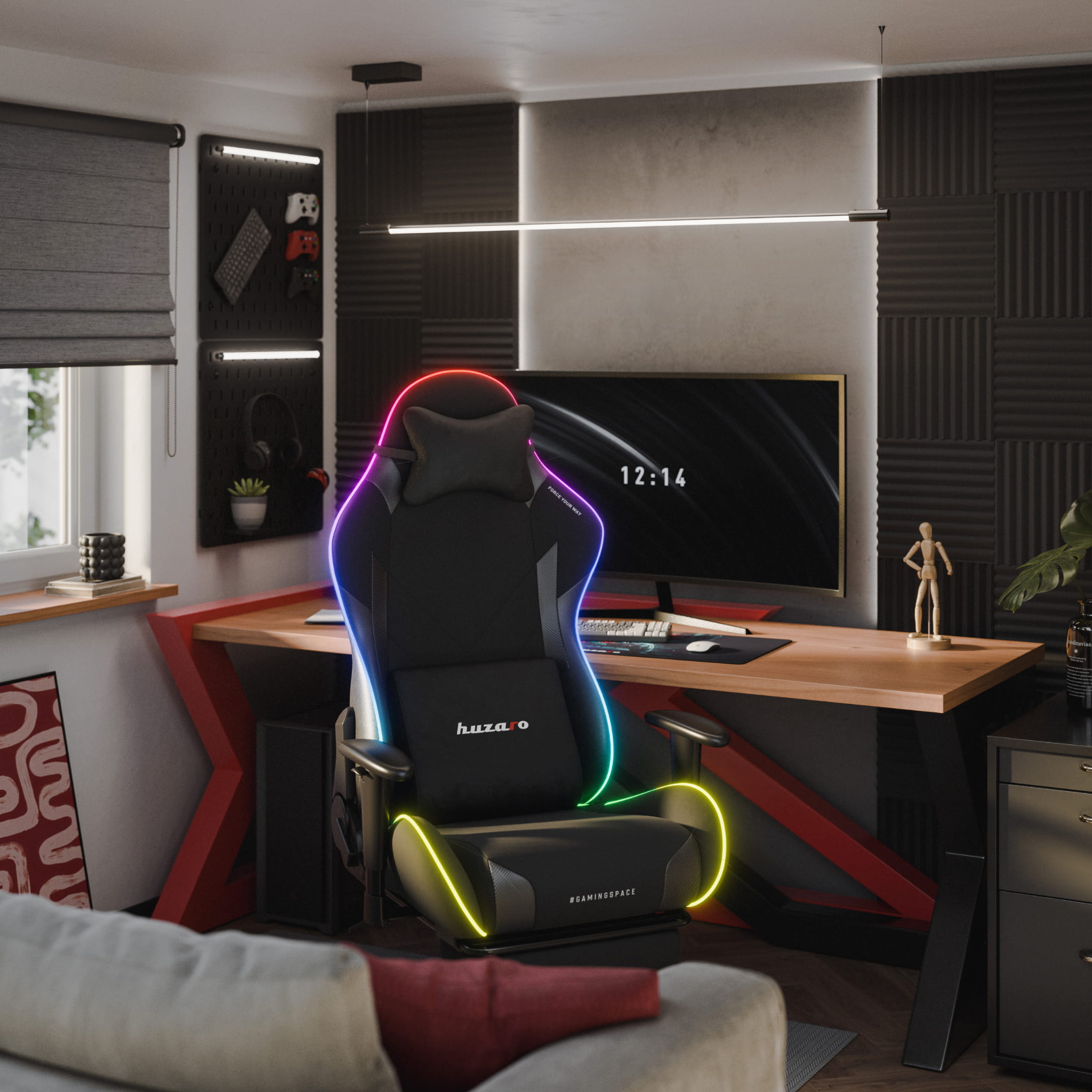 Herní židle Huzaro Force 5.7 Black RGB LED