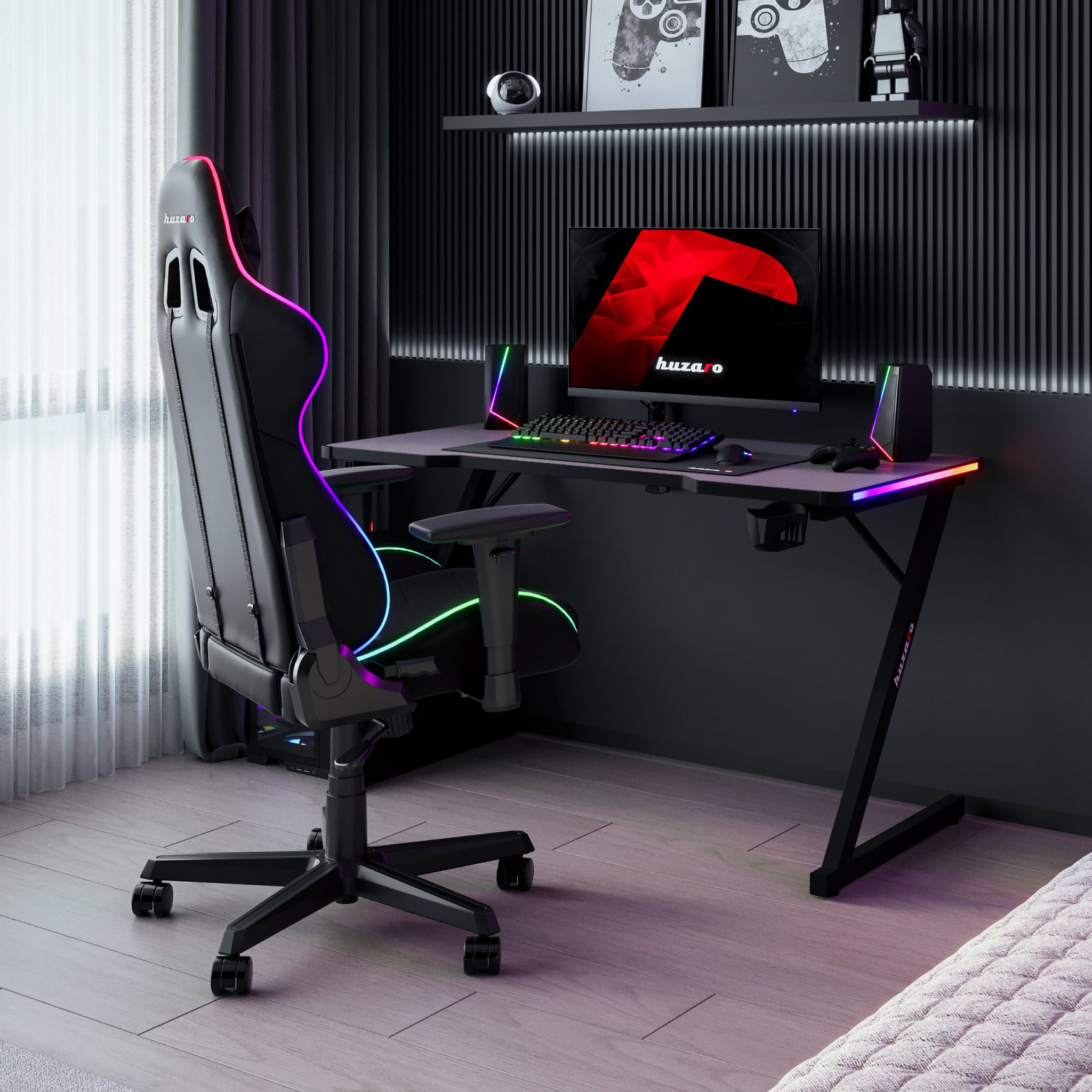 Herní stůl Huzaro Hero 2.5 RGB LED 120 cm 
