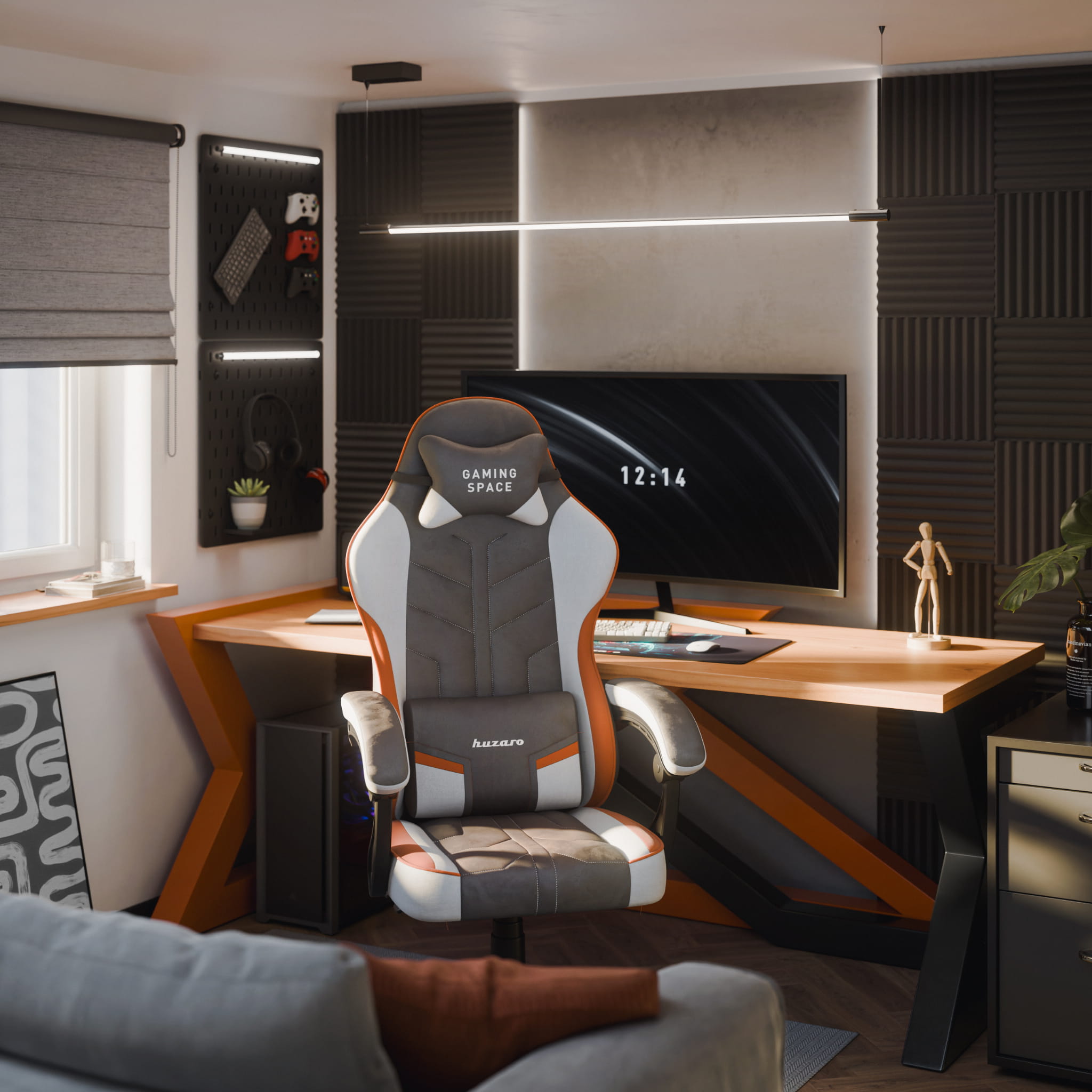 Herní židle Huzaro Force 2.7 šedého sametu