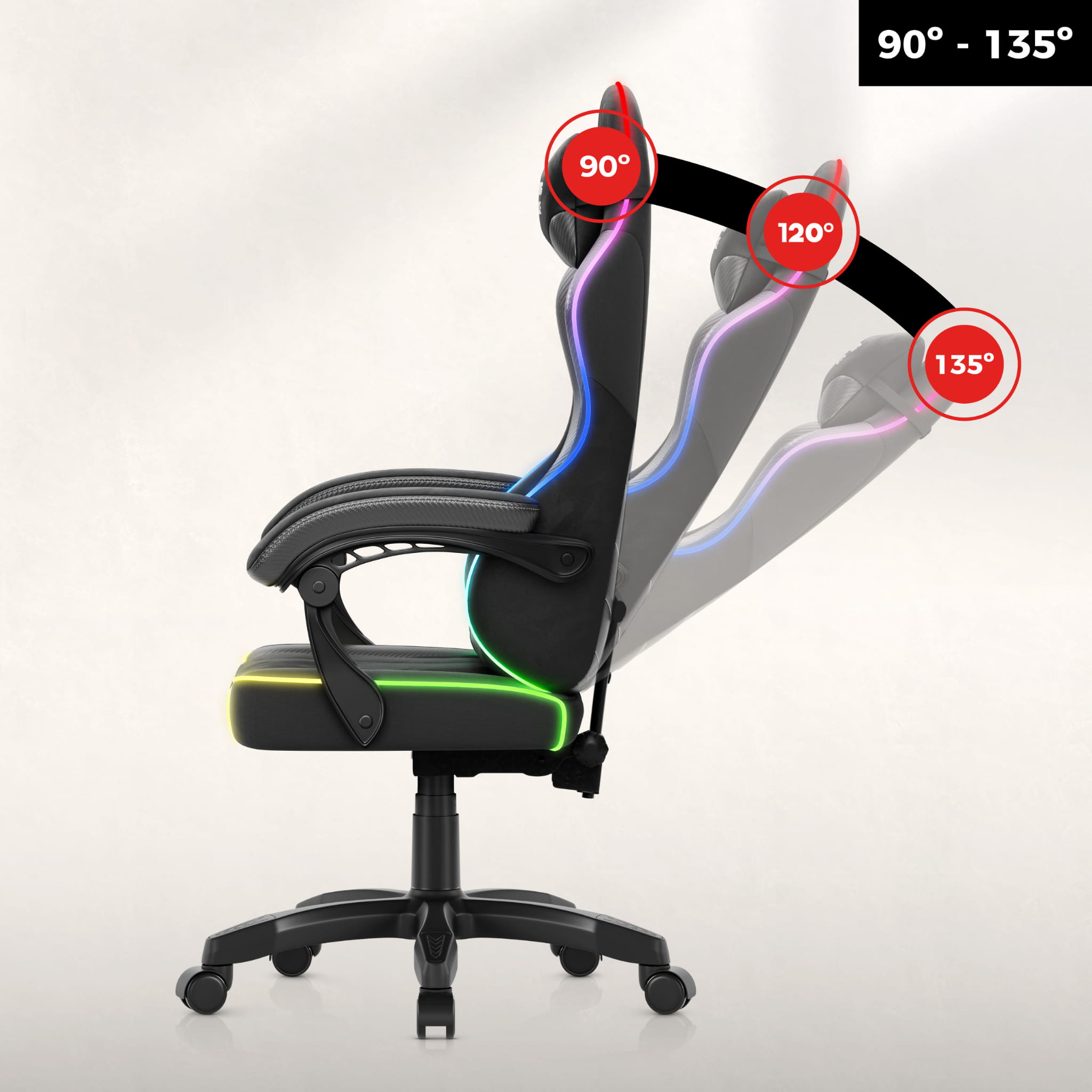 Herní židle Huzaro Force 2.7 RGB Black samet 