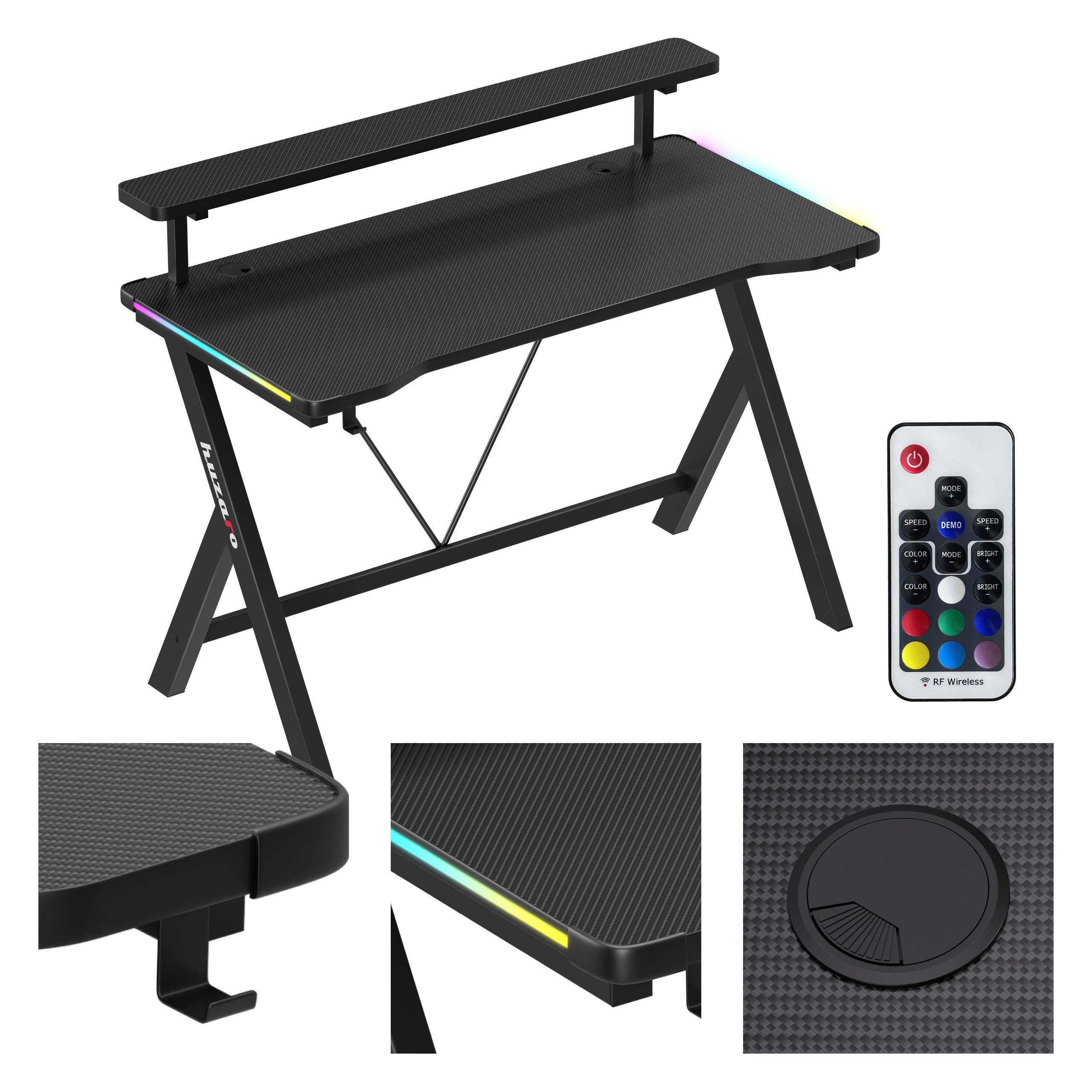 Herní stůl LED Huzaro Hero 1.9 RGB 120 cm