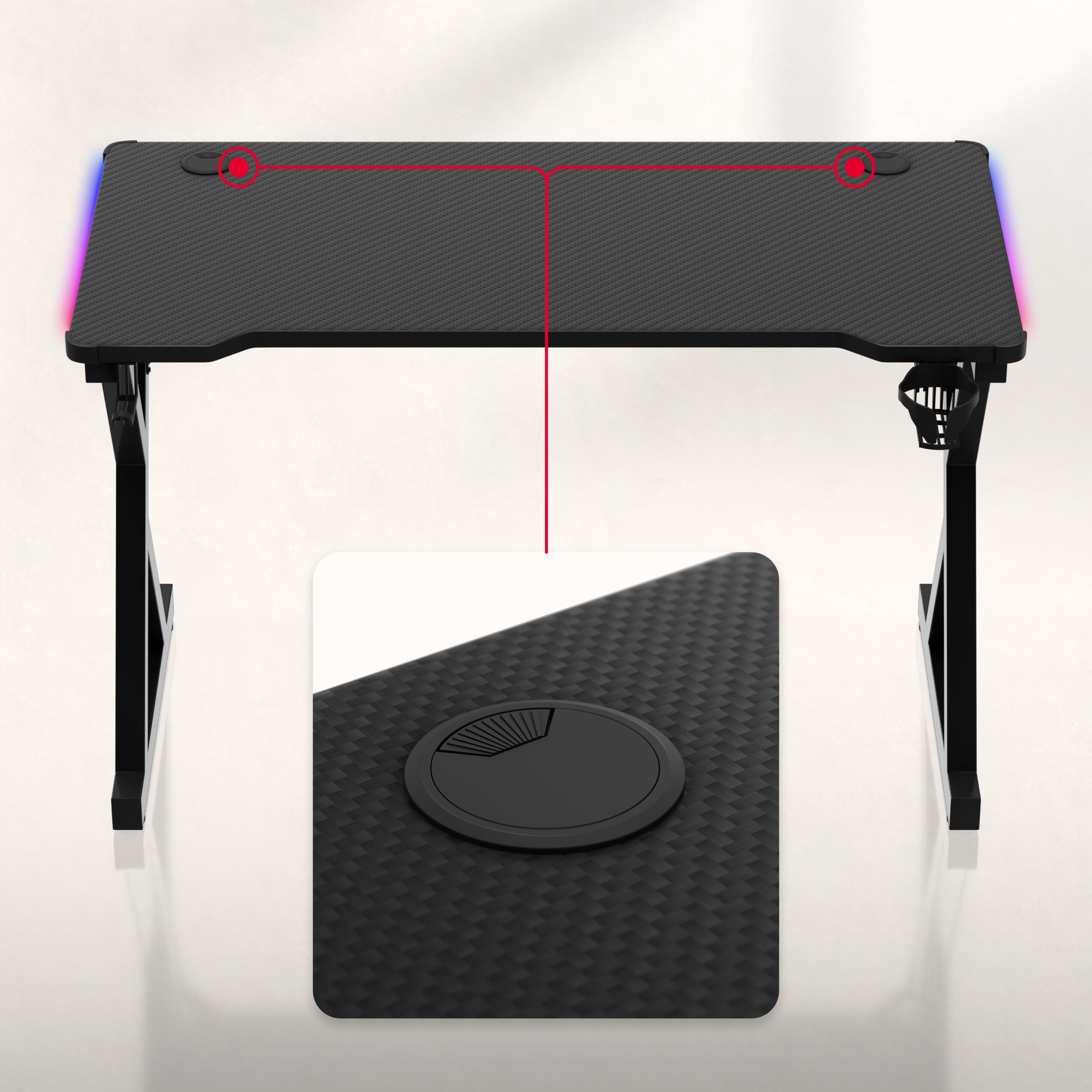 Herní stůl LED Huzaro Hero 2.3 RGB 120 cm