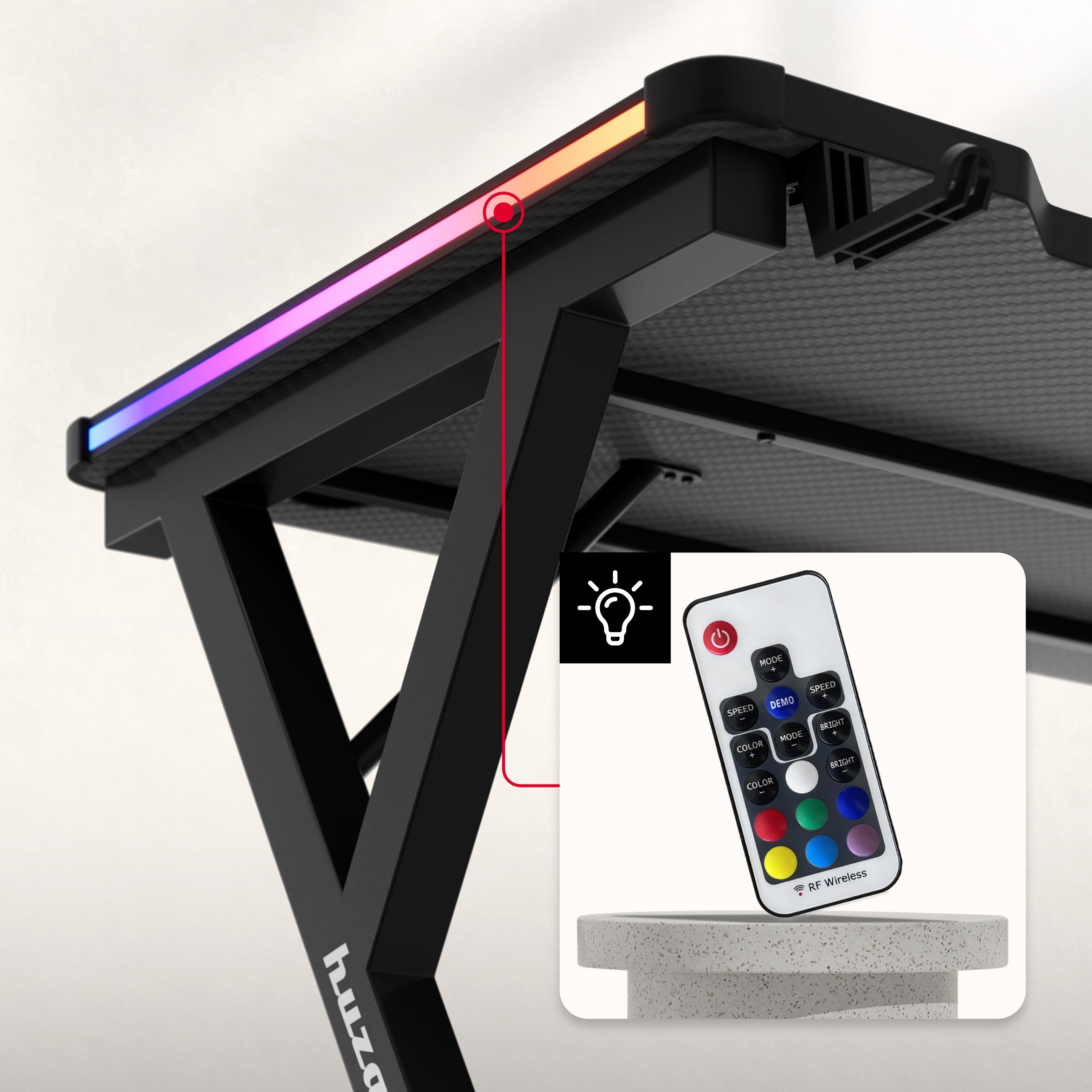 Herní stůl LED Huzaro Hero 2.3 RGB 120 cm