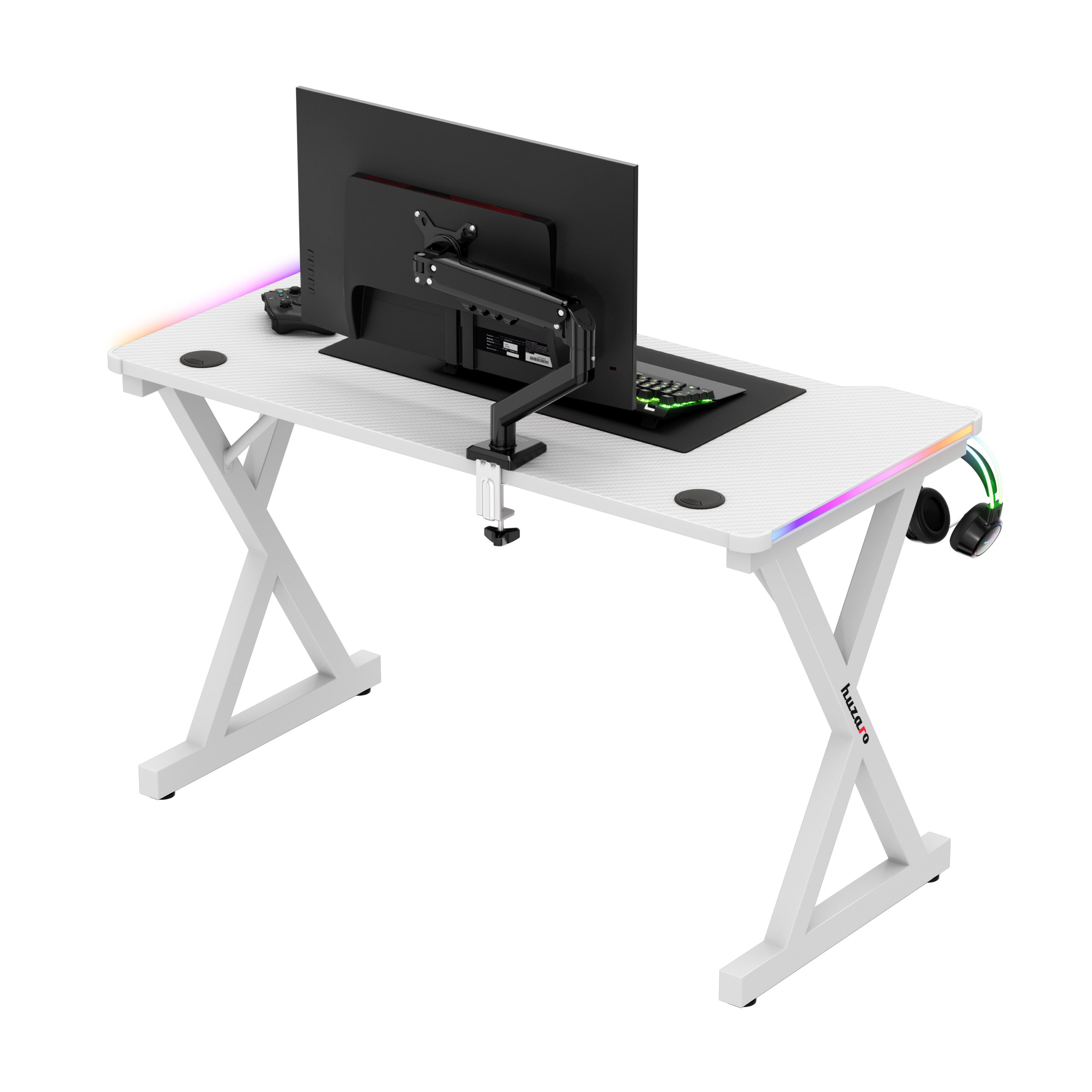 Herní stůl LED Huzaro Hero 2.3 RGB White 120 cm