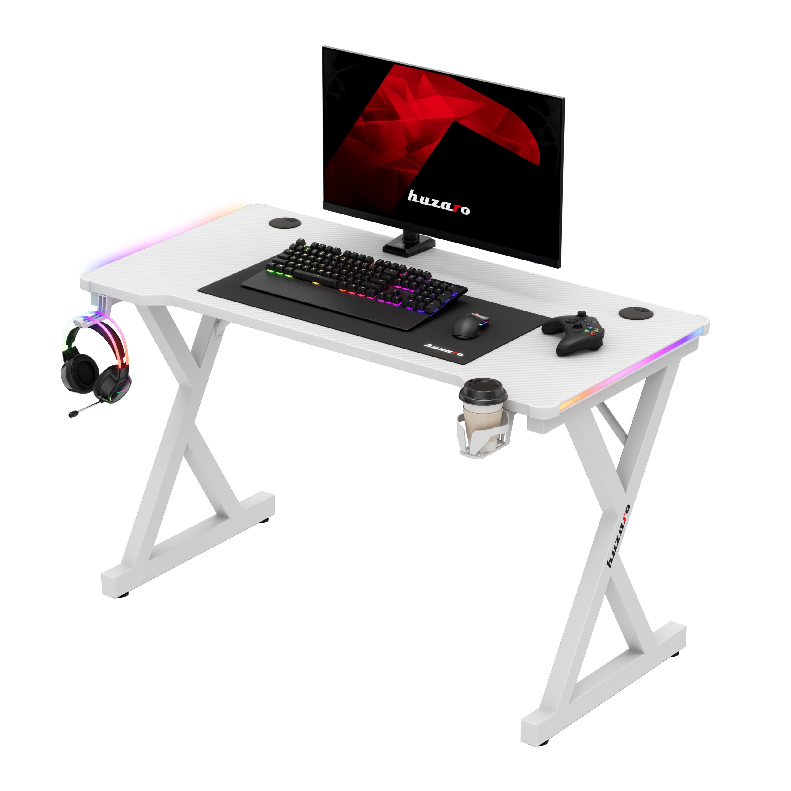Herní stůl LED Huzaro Hero 2.3 RGB White 120 cm