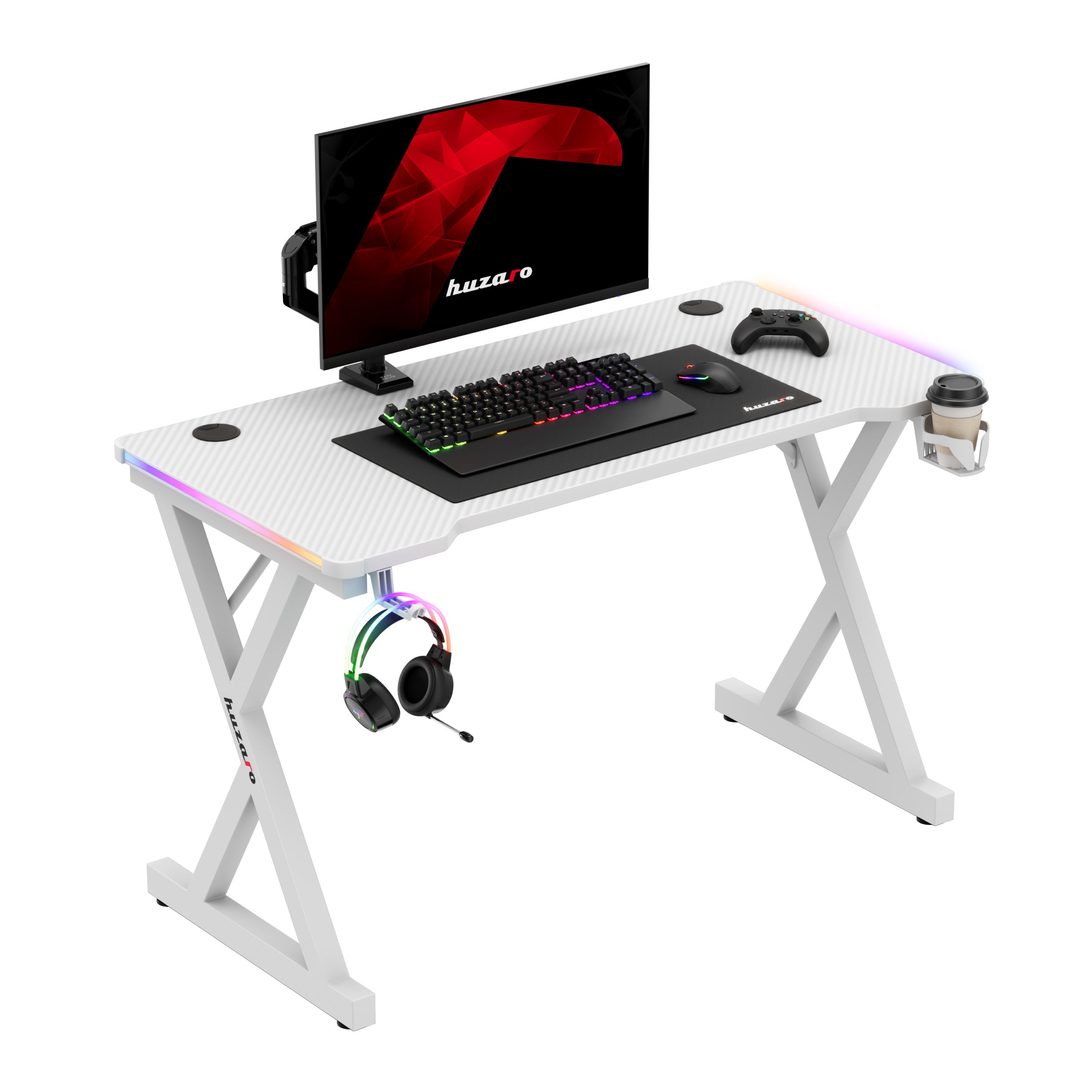 Herní stůl LED Huzaro Hero 2.3 RGB White 120 cm