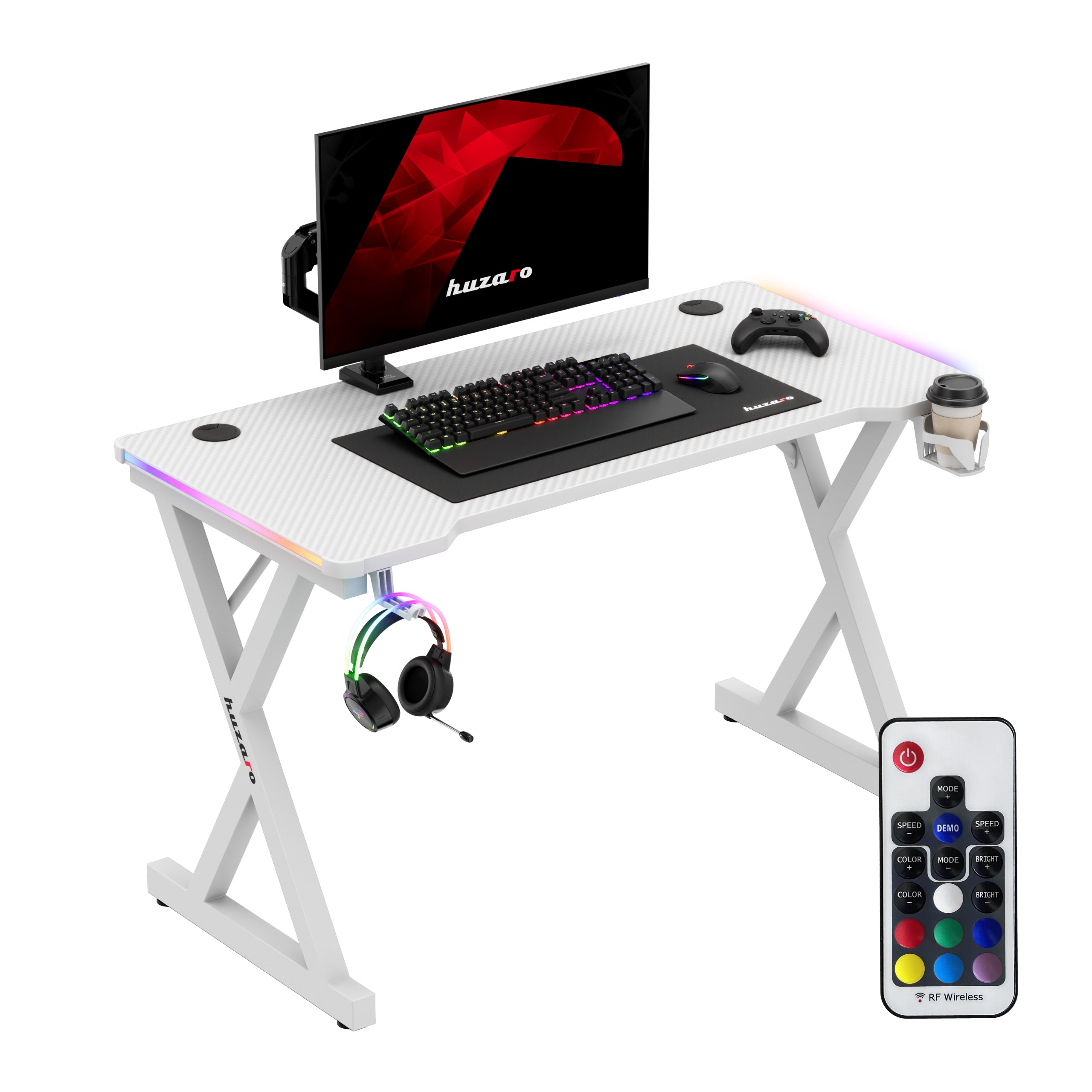Herní stůl LED Huzaro Hero 2.3 RGB White 120 cm