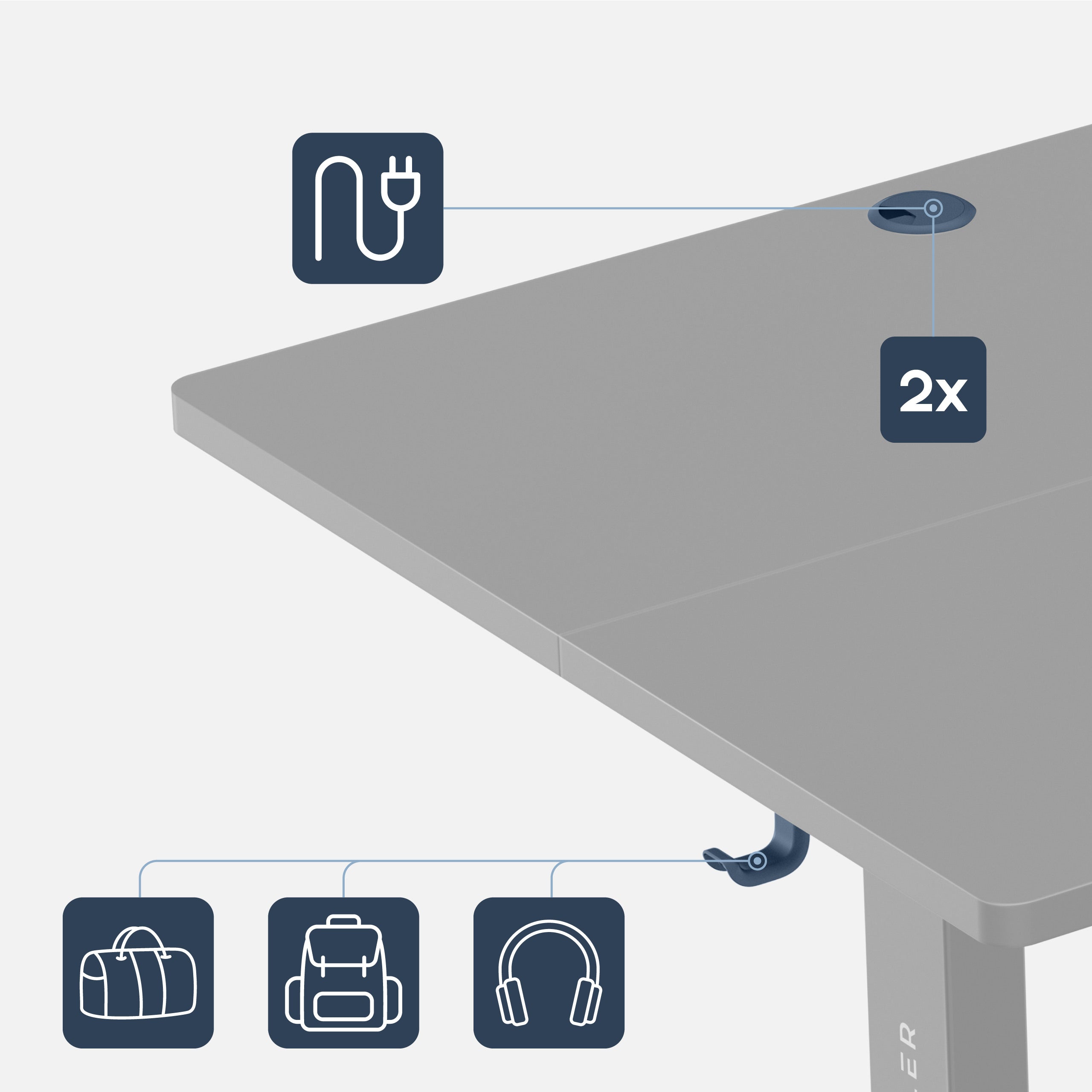 Mark Adler Leader 7.6 Černý elektrický stůl 160 cm 