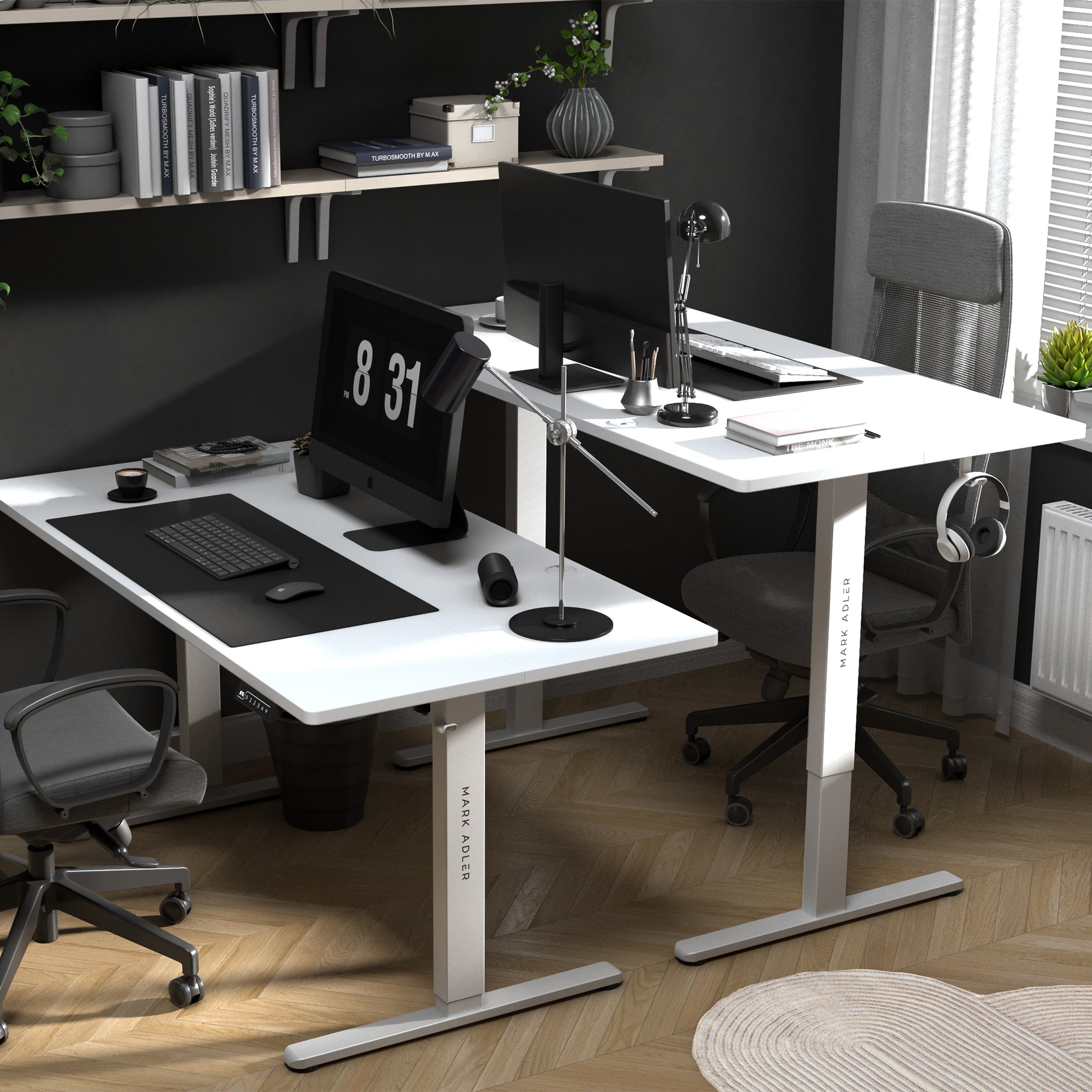 Mark Adler Leader 7.6 bílý elektrický stůl 160 cm 