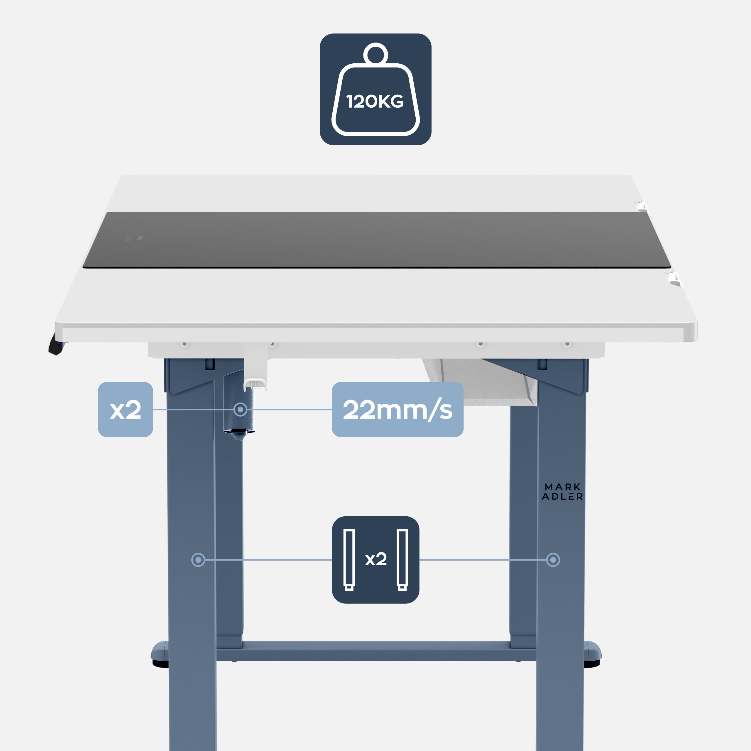 Mark Adler Leader 9.3 bílý elektrický stůl 160 cm 