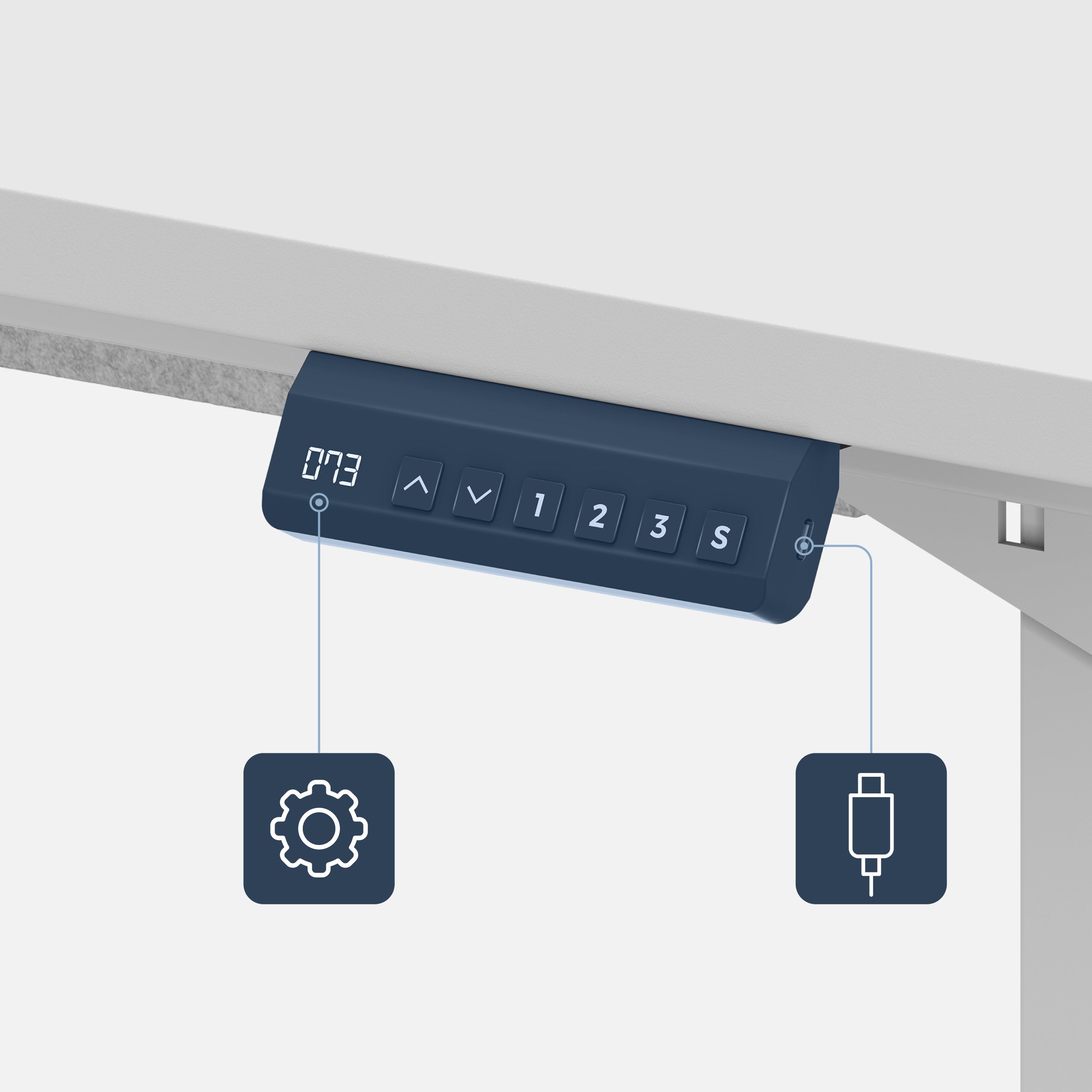 Mark Adler Leader 9.3 bílý elektrický stůl 160 cm 