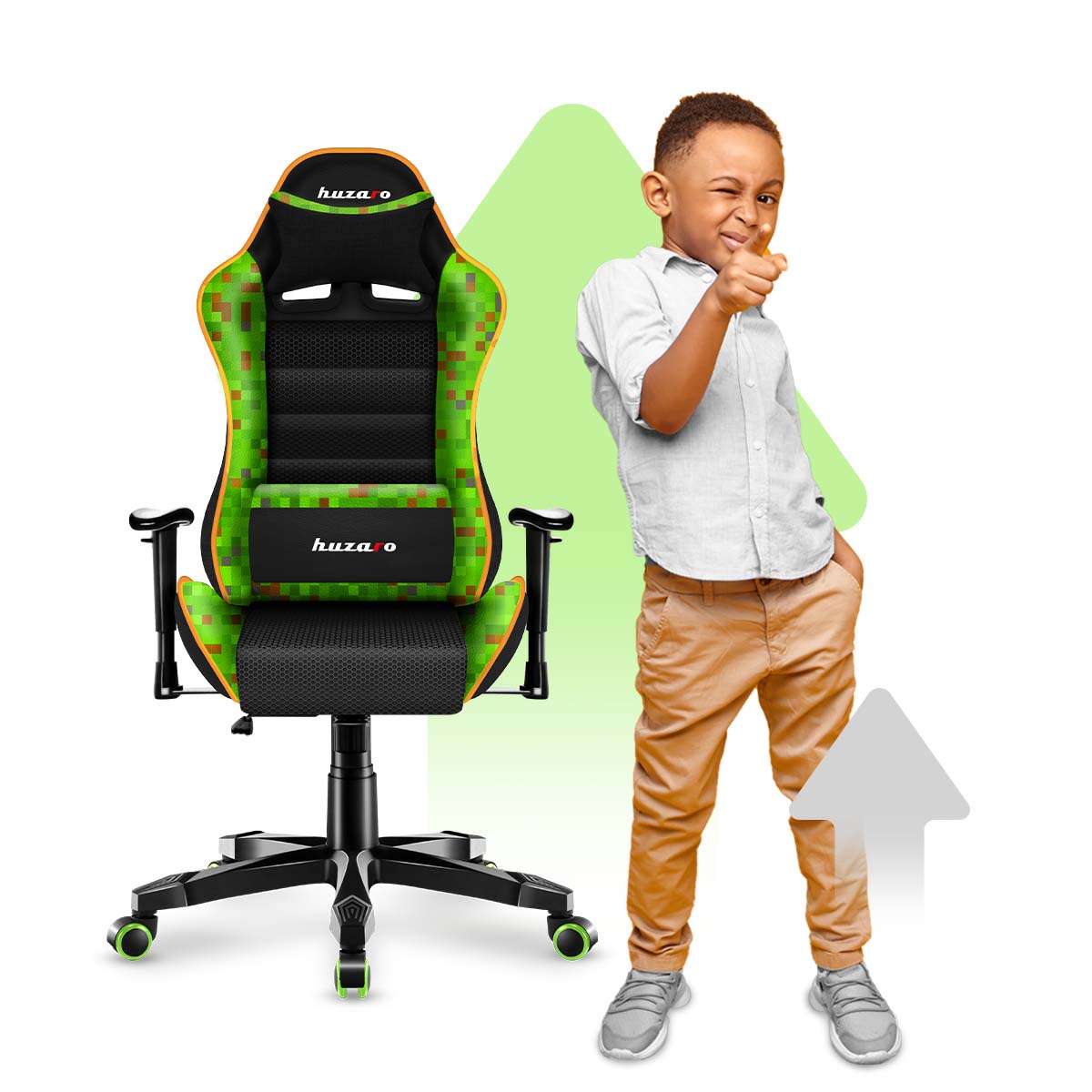 Herní židle HUZARO RANGER 6.0 Pixel Mesh pro děti 