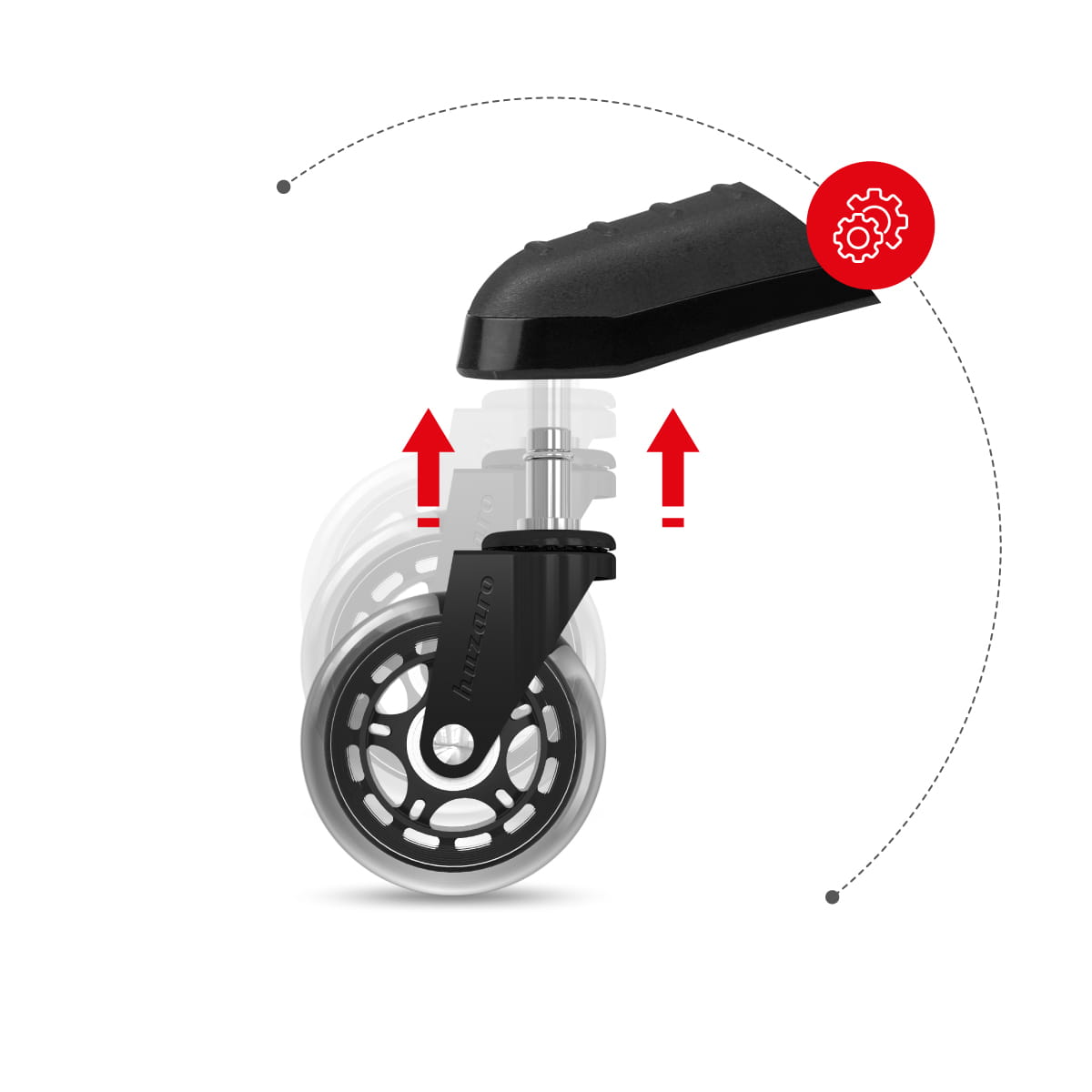 Kolečka Casters 2.0 Černá kolečka na židli 