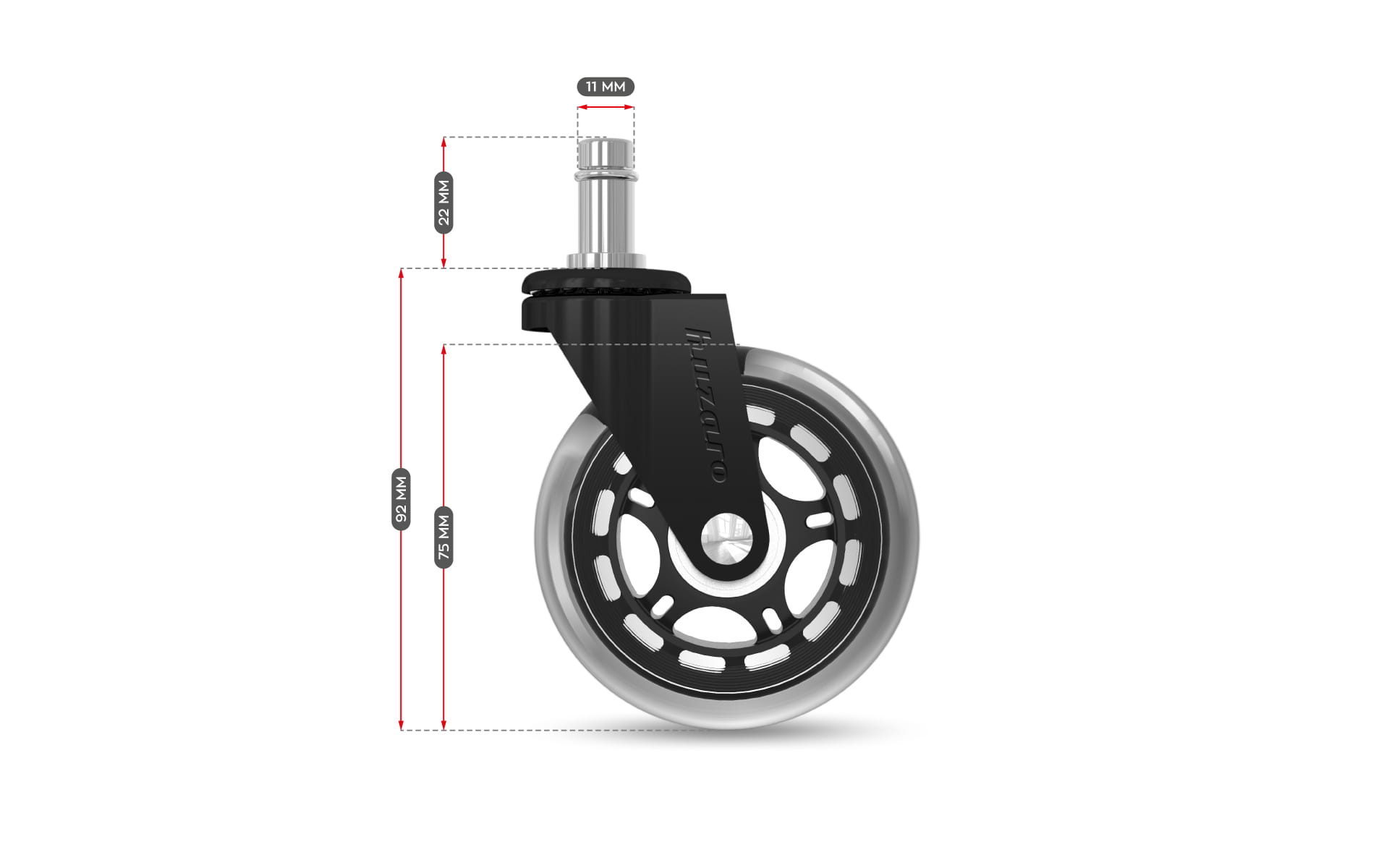 Kolečka Casters 2.0 Černá kolečka na židli 