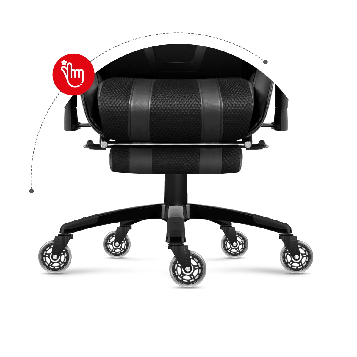 Kolečka Casters 2.0 Černá kolečka na židli 