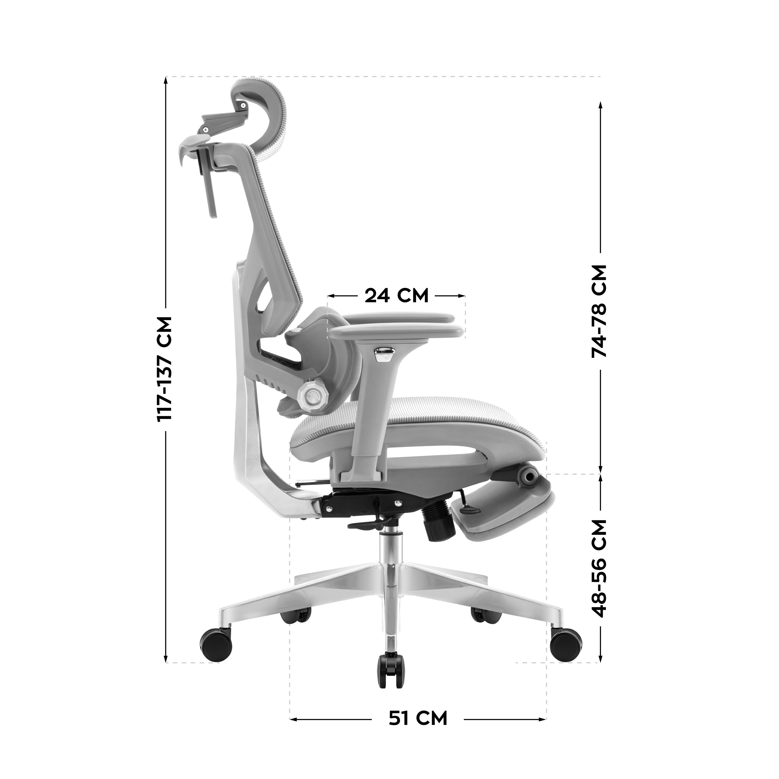 Ergonomická židle Mark Adler Expert 8.7 šedá síťovina 