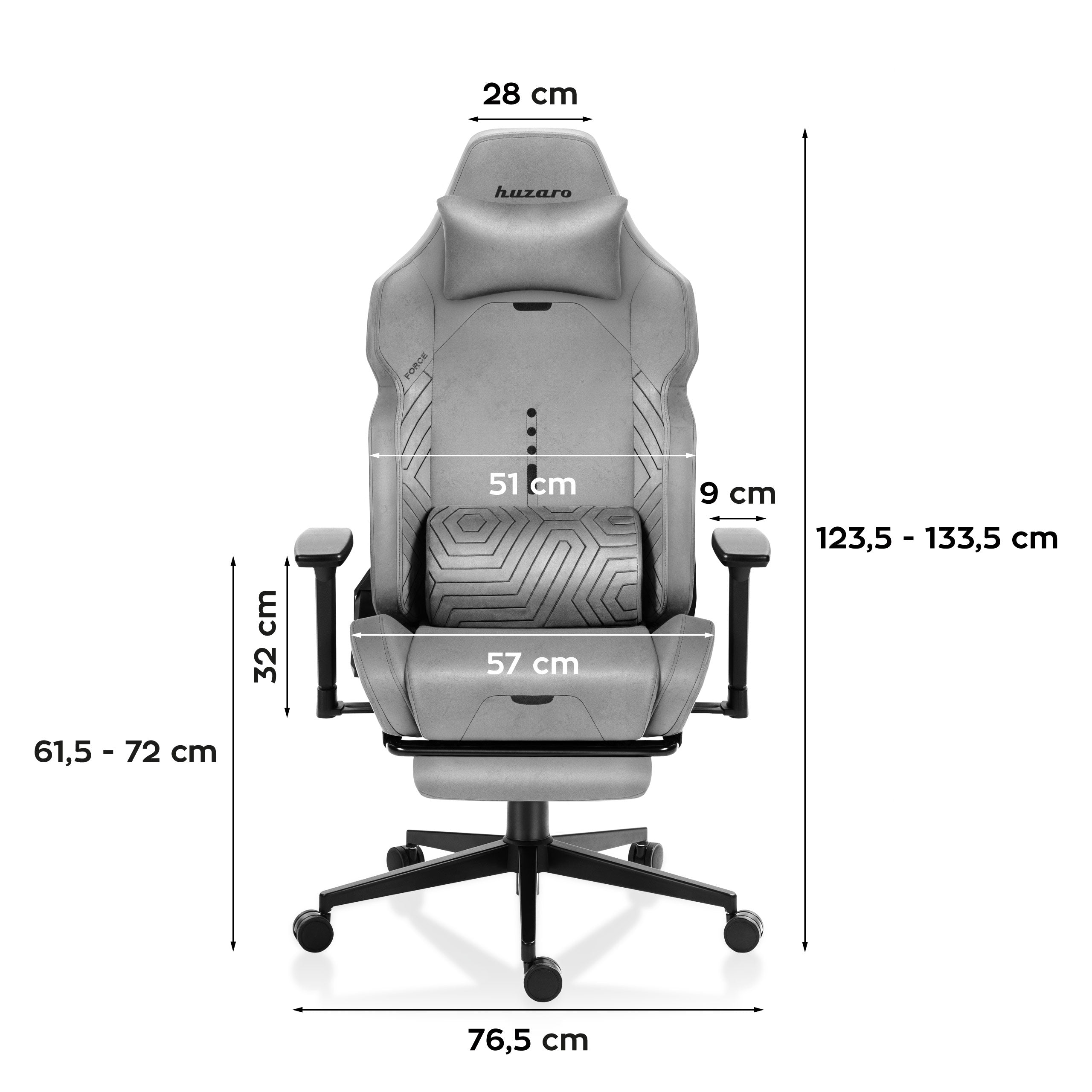Herní židle HUZARO FORCE 8.1 šedá 
