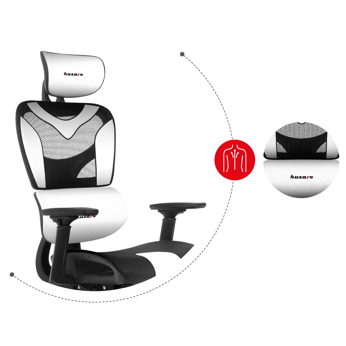 Herní židle Huzaro Combat 8.0 bílá 