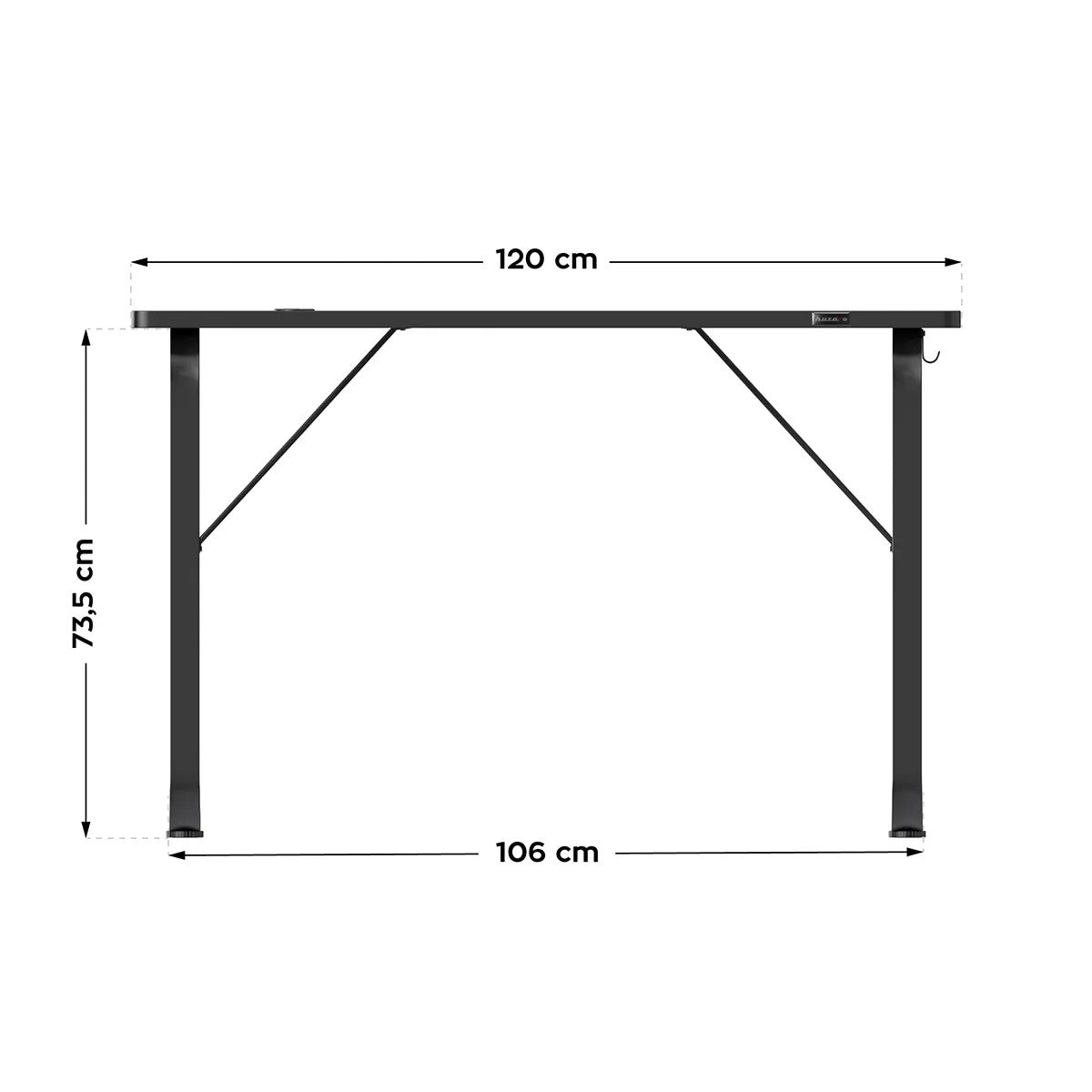 Herní stůl Huzaro Hero 1.5 černý 120 cm 