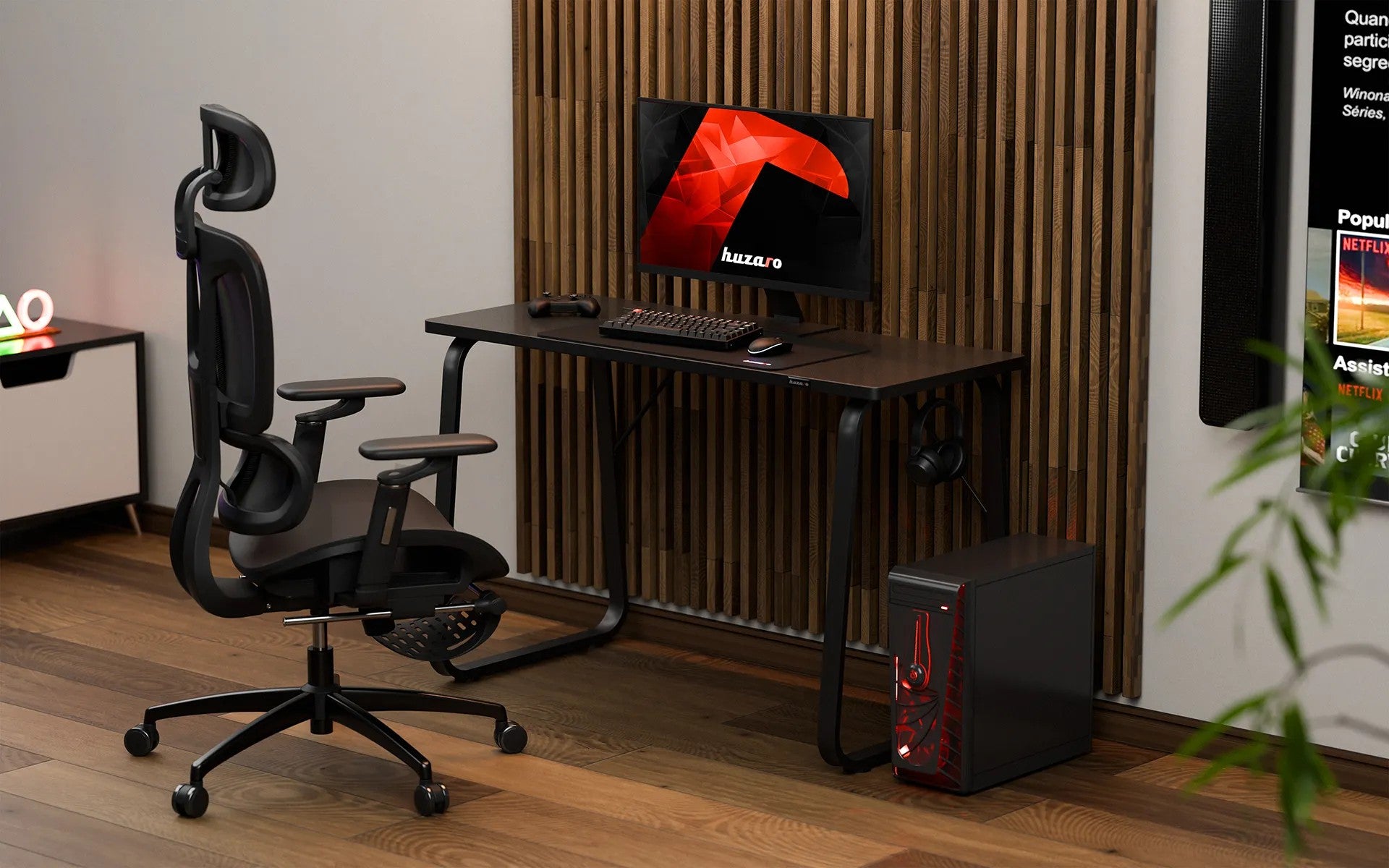 Herní stůl Huzaro Hero 1.5 černý 120 cm 