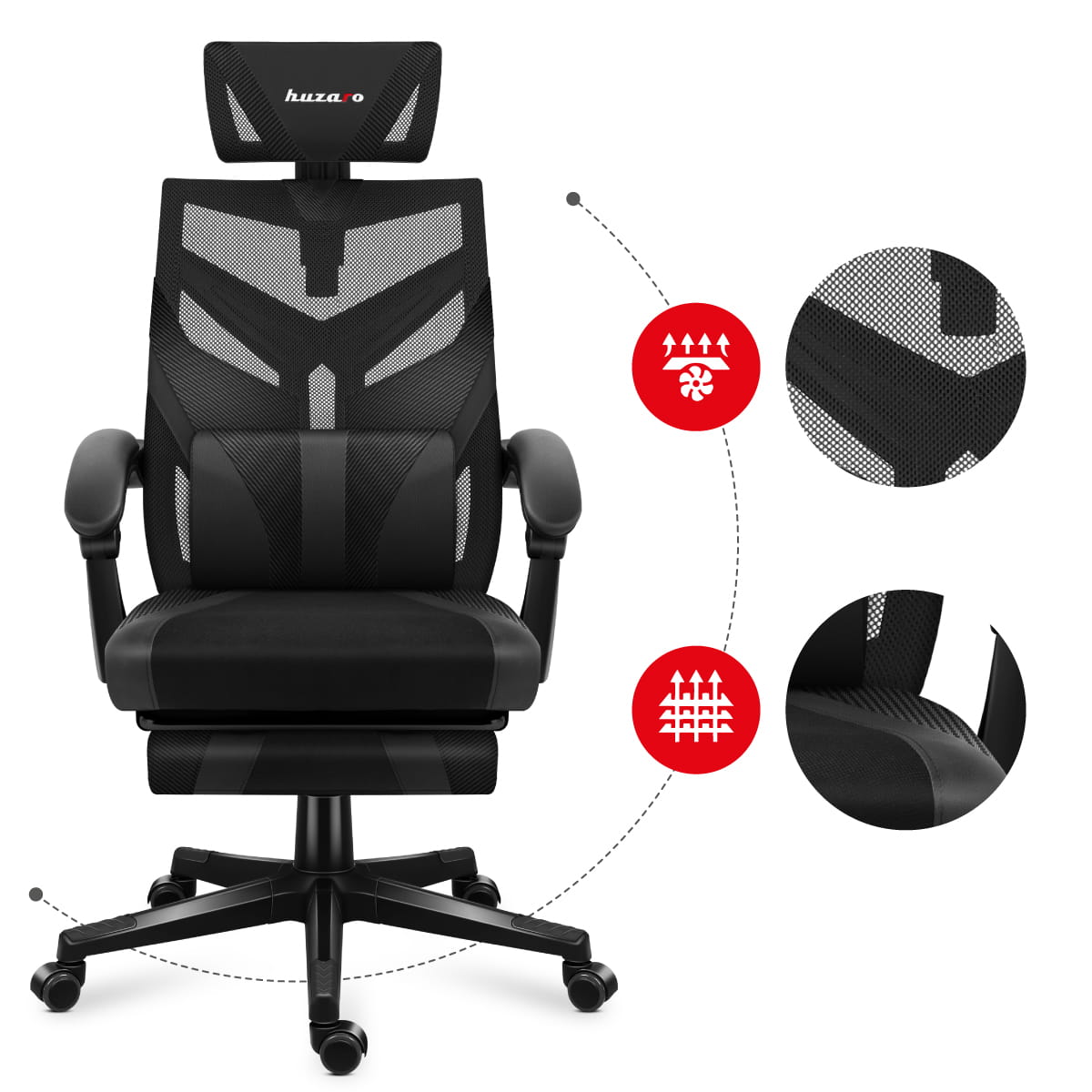 Herní židle HUZARO COMBAT 5.0 černá 