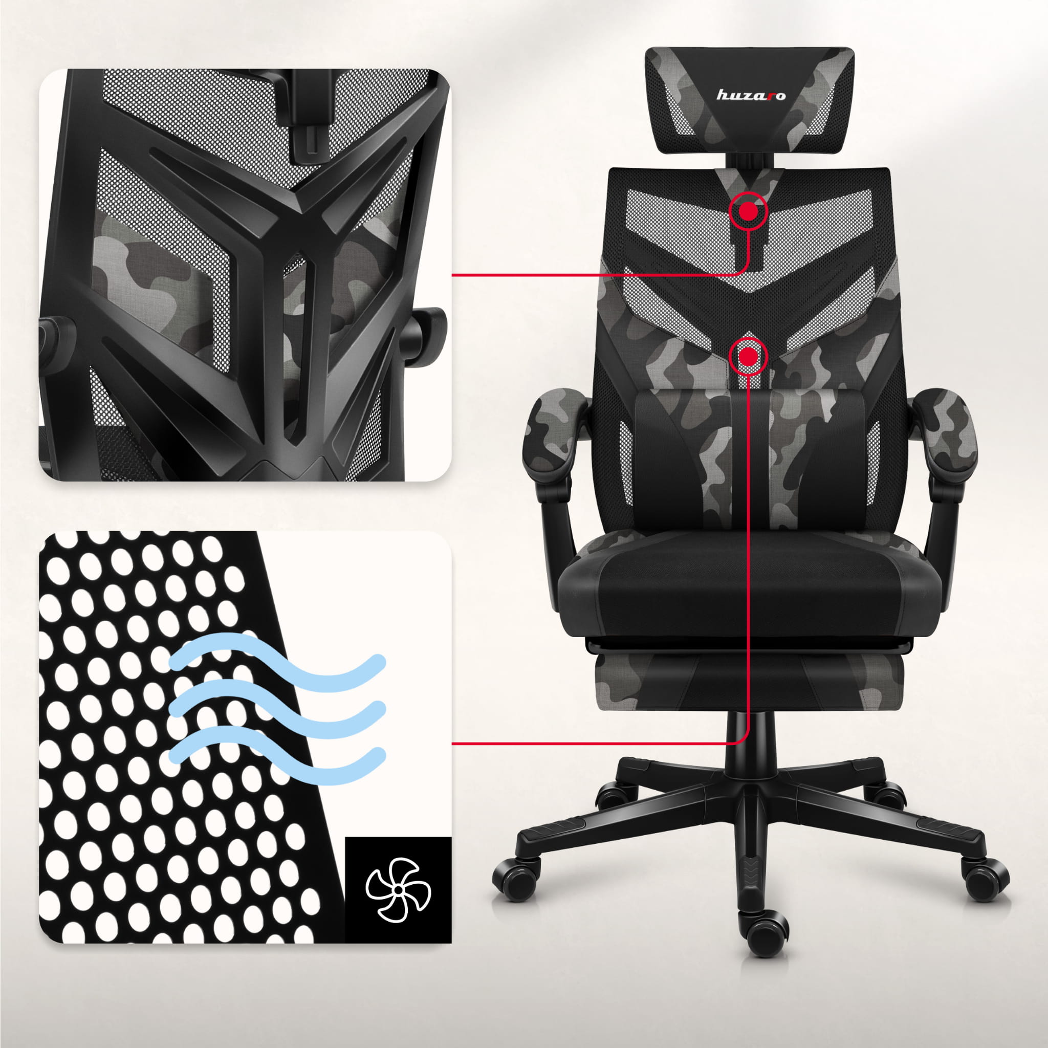 Herní židle Huzaro Combat 5.0 Camo 