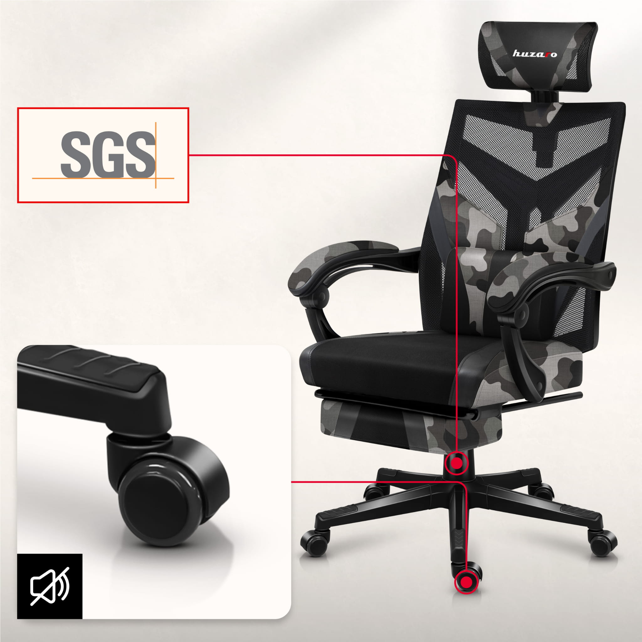 Herní židle Huzaro Combat 5.0 Camo 