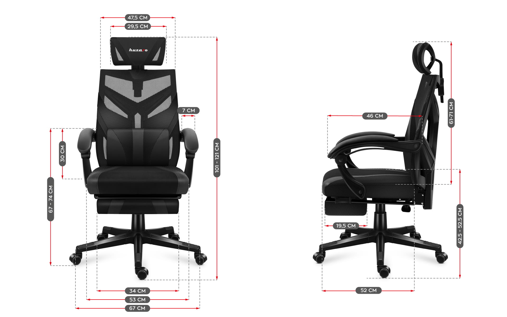 Herní židle HUZARO COMBAT 5.0 černá 