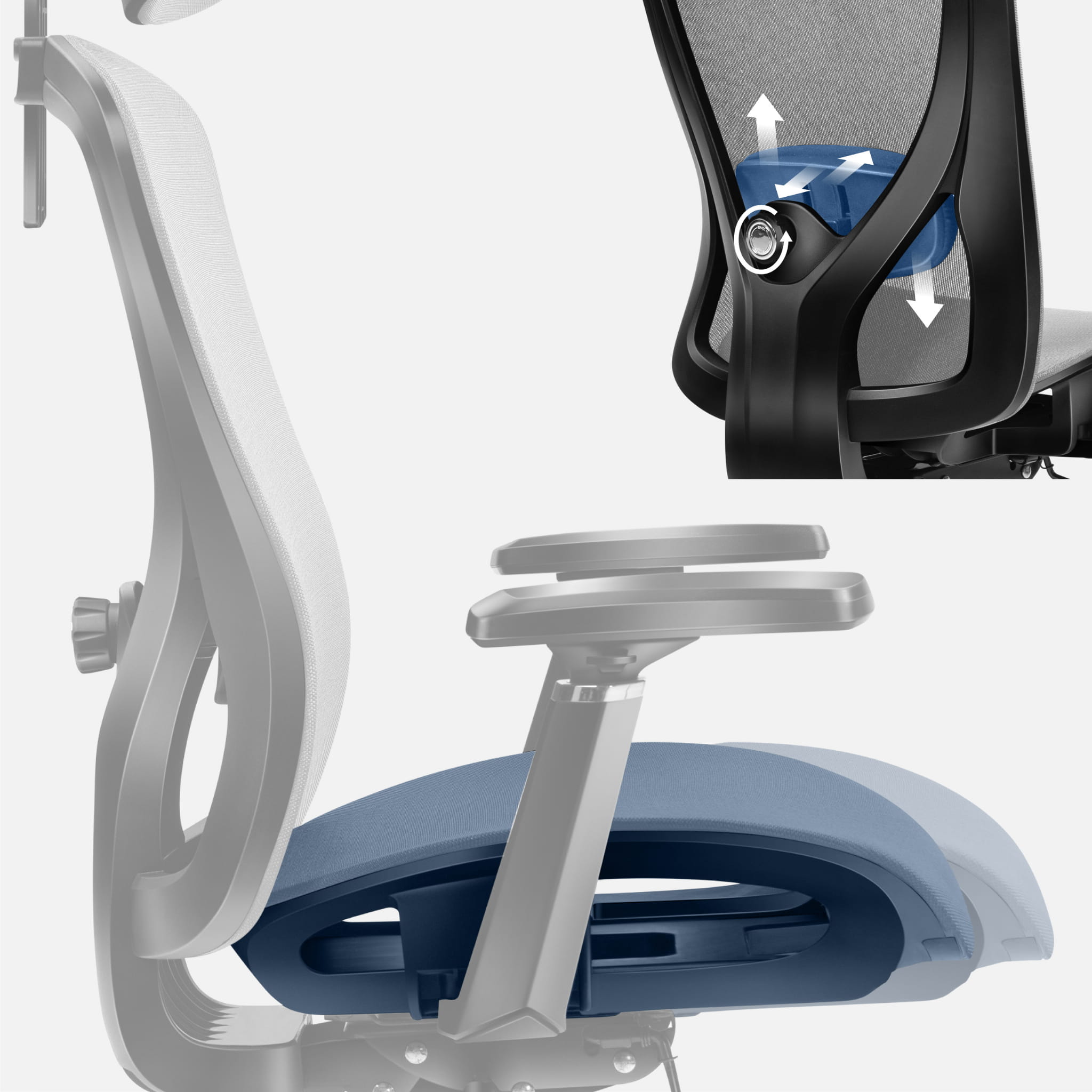 Ergonomická židle Mark Adler Expert 5.3 šedá síťovina 